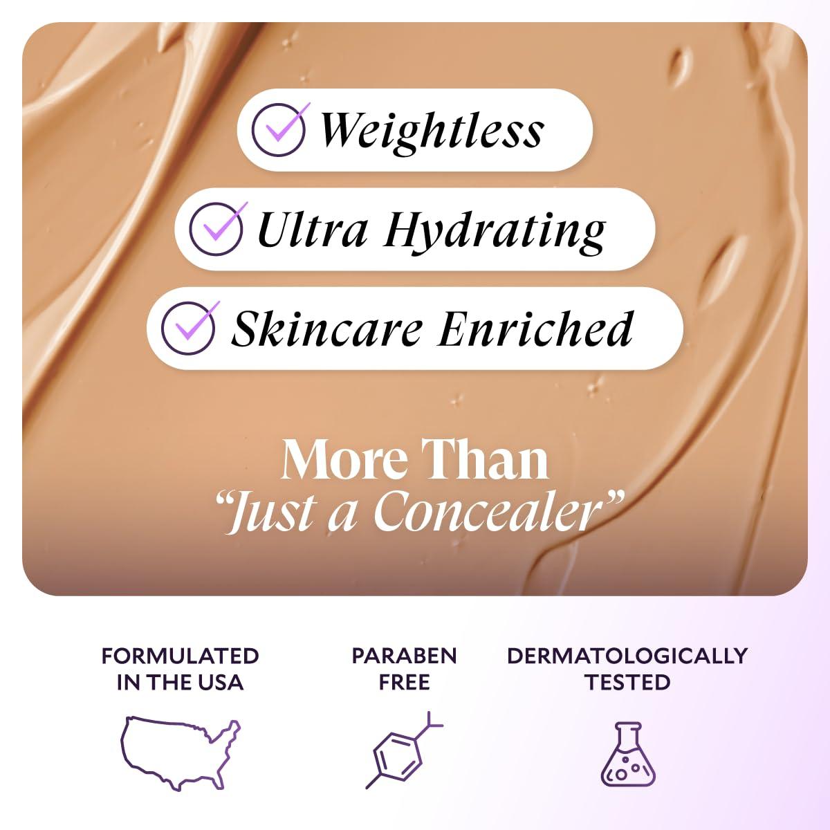 FIRA Fira Luxury Concealer & Foundation with Anti-Aging Ingredients - Full Coverage for Dark Circles, Wrinkles, Fine Lines, and Spots, All-Day Wear For Mature Skin - Sand, 0.5 FL. OZ. / 15 ML