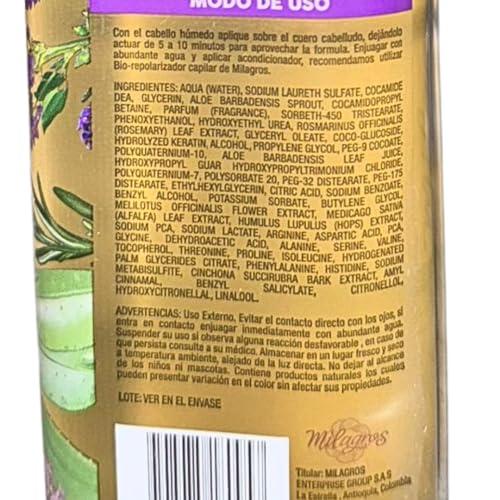 Milagros Enterprise Group S.A.S 2 Pack Ultranutritivo Premium Milagros Shampoo 15.2 oz - | Ideal for daily washing, Rosemary and Quina | Colombia Shampoo Milagros hair care