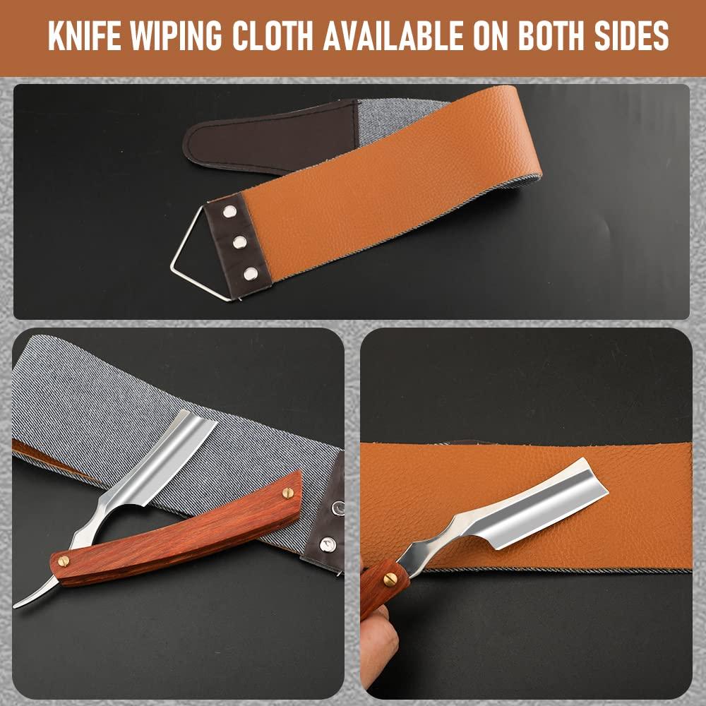 SXDGS Straight Razor with Strope - Professional Straight Edge Barber Razor Premium Stainless Steel Shaver Razor with Shaving Strop for Men Home & Salon Grooming Using (NO.150)