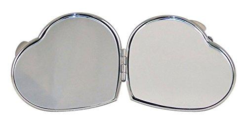 Ganz Ganz Compact Purse Mirror with Dual View, Monogram I in Center of Heart-Shape Metal Case.