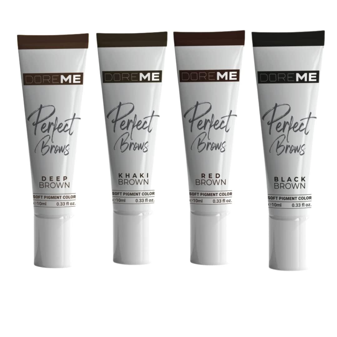 Doreme Doreme Perfect Brows Permanent Makeup Microblading Brow Pigment Micropigmentation (4, Dark Set)