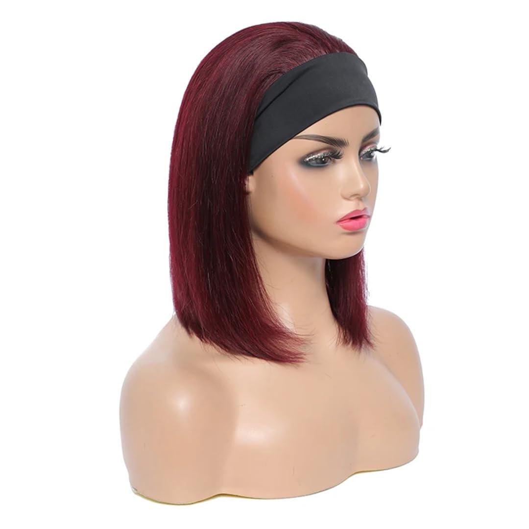 Hcclijo Hcclijo Straight Headband Wig Short Bob Human Wig Straight Headband Women\'s Brazilian Remy Wig Fully Machined Wig