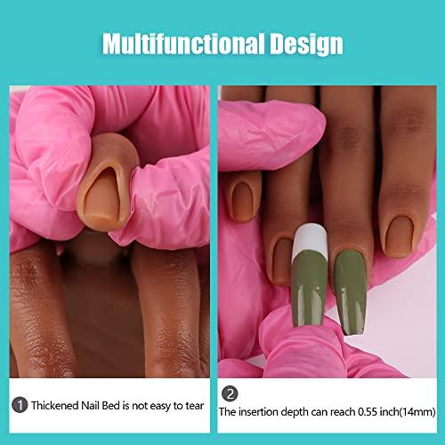 KnowU Silicone Practice Hand for Acrylic Nails,Fake Hands to Practice Fake Nails Mannequin Hand for Nails Practice and Nail Art