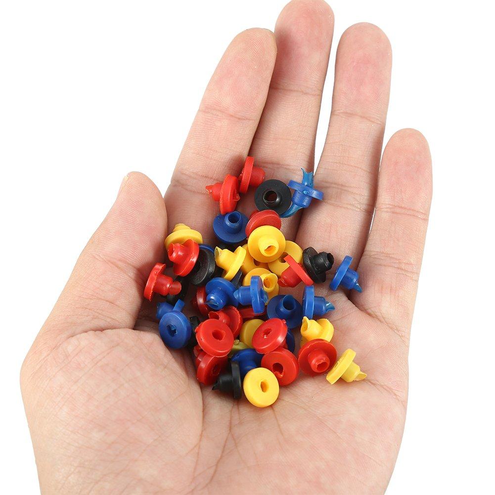 Fybida 100pcs Rubber Grommets,Colorful Rubber Grommet Nipples Machine Supplies for Accessories