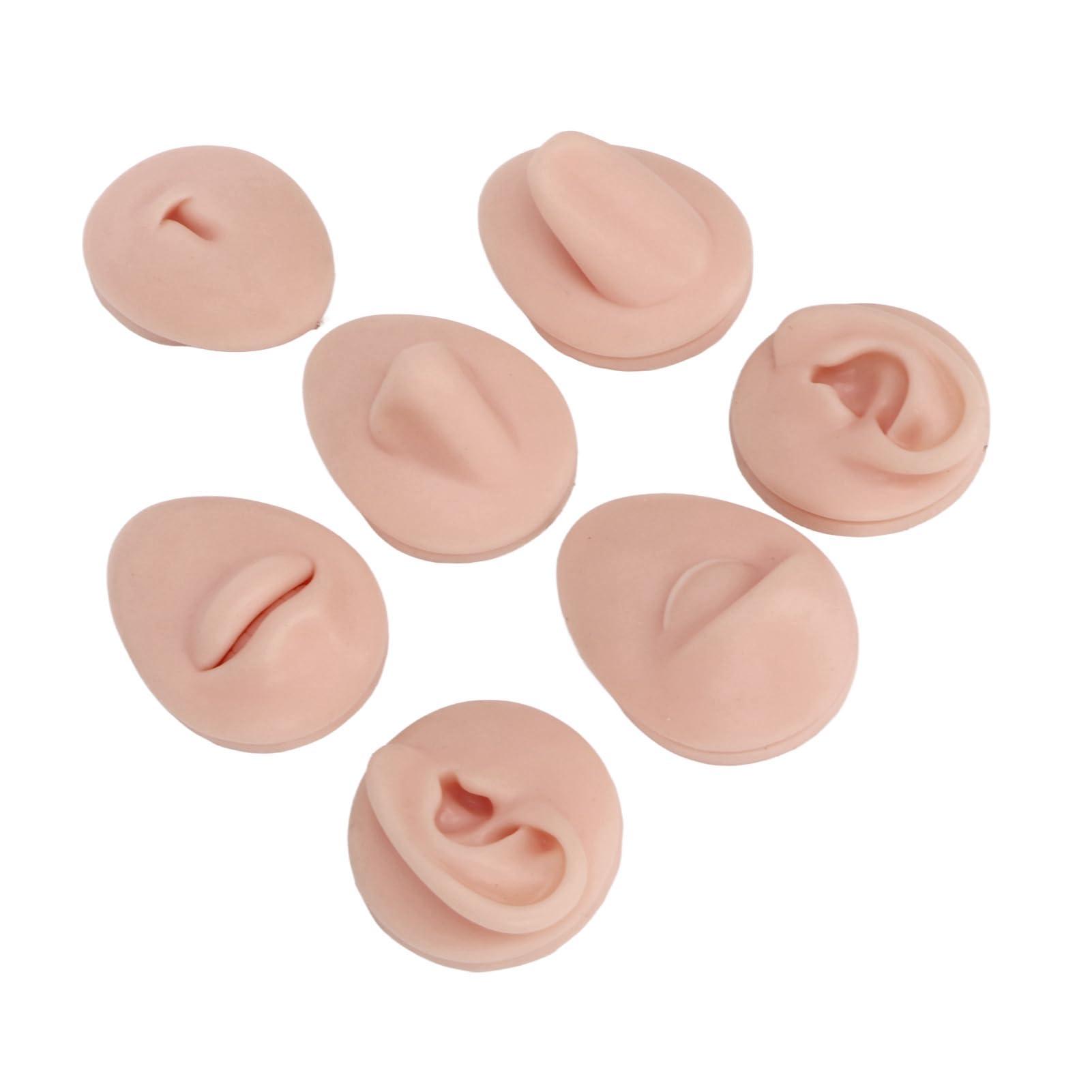 RTLR Piercing Body Model, Soft Compact Silicone Piercing Body Model 3D Simulation Lightweight for Display for Jewelry Stores (Medium Skin Color)