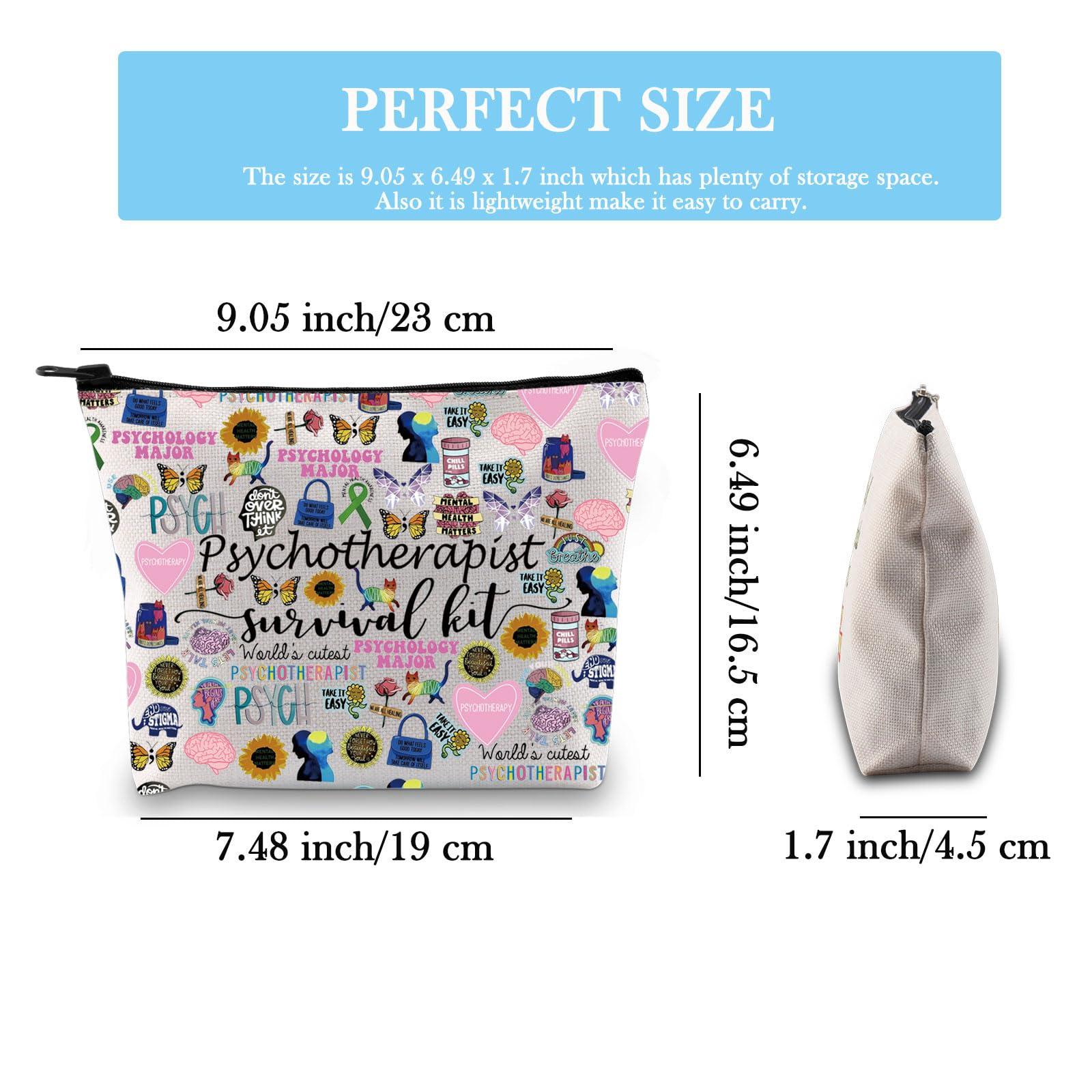 GJTIM Psychotherapist Gift Mental Health Therapist Cosmetic Bag Psychotherapist Survival Kit for Psychological Counselor Teacher (Psychotherapist Bag)