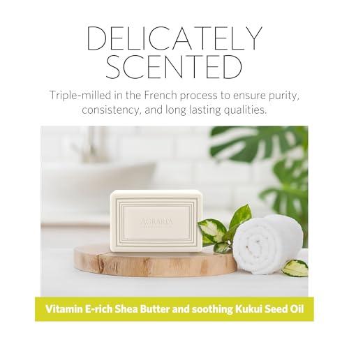 AGRARIA AGRARIA Luxury Bath Collection Lemon Verbena Bar Soap, Moisturizing Body Bar Soap, Shea Butter & Kukui Oil Bar Soap for Men and Women Gift Bundle