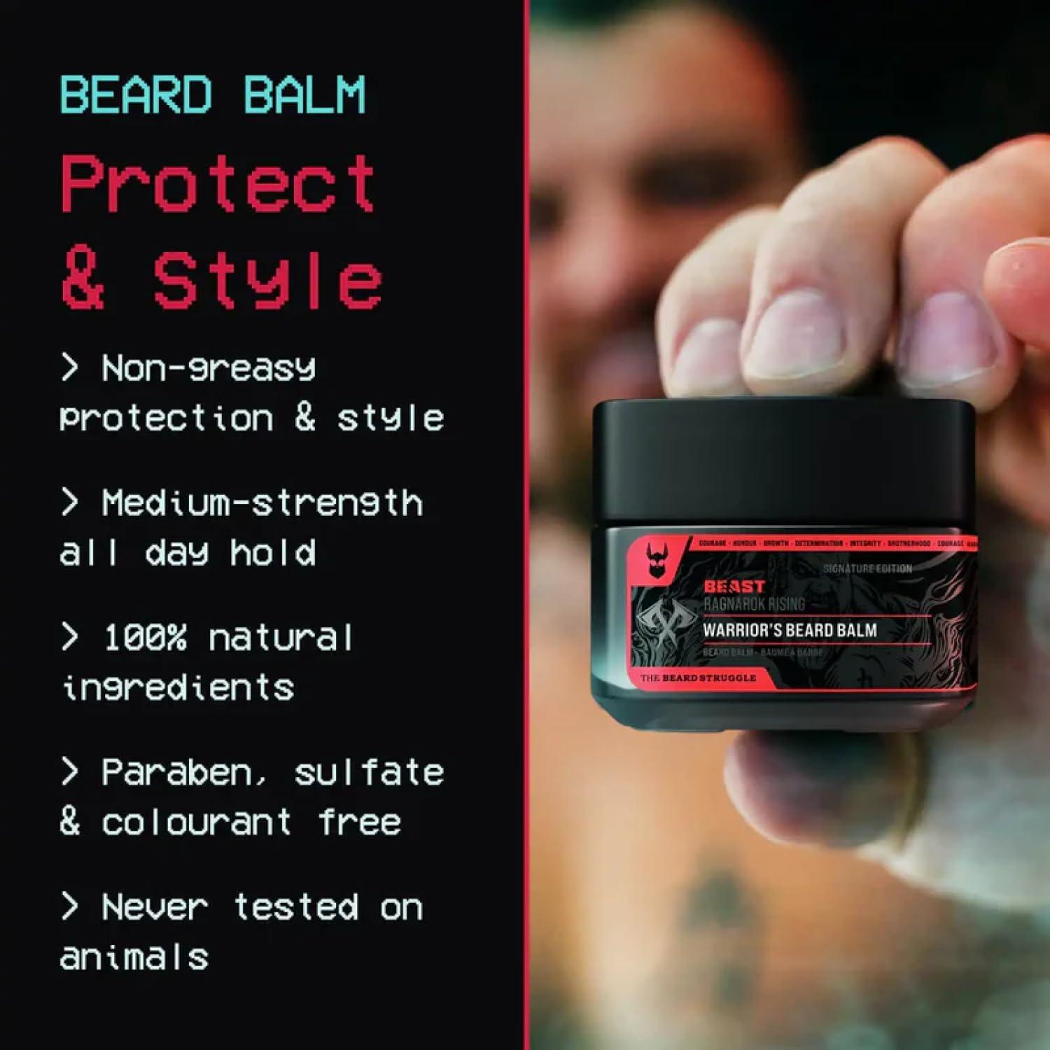 The Beard Struggle The Beast Beard Kit by Beard Struggle - Includes Beard Balm, Beard Wash, Beard Conditioner, Night & Day Beard Oil - Ragnarok Rising Eddie Hall Beast Line - Signature Edition - Beard Care Kit for Men