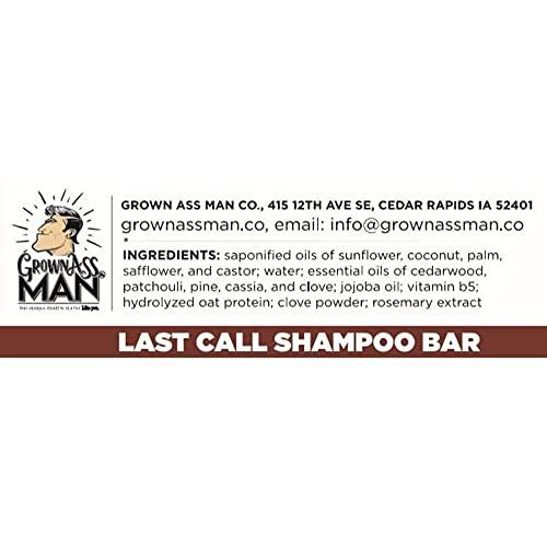 Grown Ass Man Co. Grown Ass Man Co. - Solid Shampoo Bar Rich Lather 3 in 1: Hair, Beard & Body Wash - Plastic Free & Eco-Friendly, Natural & Organic Clean for All Hair Types, 4oz Bar (Variety, 3-Pack)