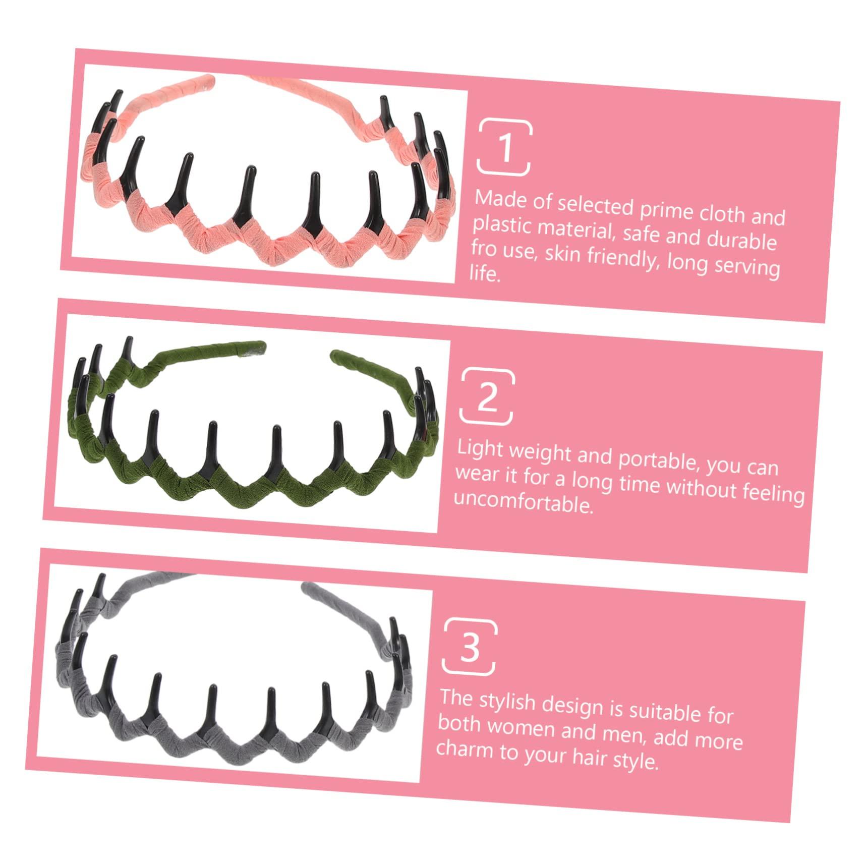 FOMIYES FOMIYES 6pcs Wave Rao Hair Clasp Squiggly Headband Toothed Headband Hair Comb Headband Shark Teeth Headband Wavy Headband Headbands Hair Hoops Miss Wrap Around Cloth Korean Version Fabric