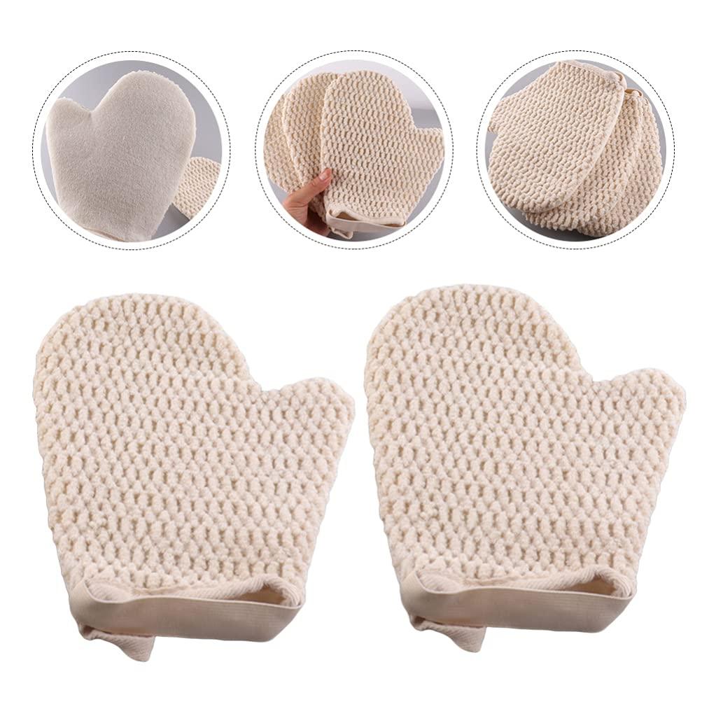 FOMIYES FOMIYES 2PCS bath gloves korean exfoliating gloves deep exfoliating mitt for shower exfoliating loofah pads shower gloves makeup remover mitts Chenille exfoliating brush face