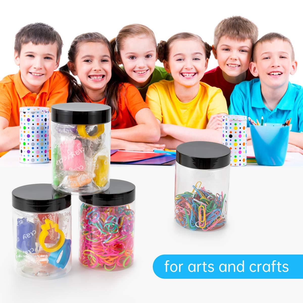 testyu testyu Plastic Jars with Lids, 8 OZ Wide Mouth Jars with Airtight Lids, Clear Empty Slime Containers with Lids, Multipurpose Storage Jars for Home Kitchen Food Arts Crafts Cosmetic Sample - 14 Pack