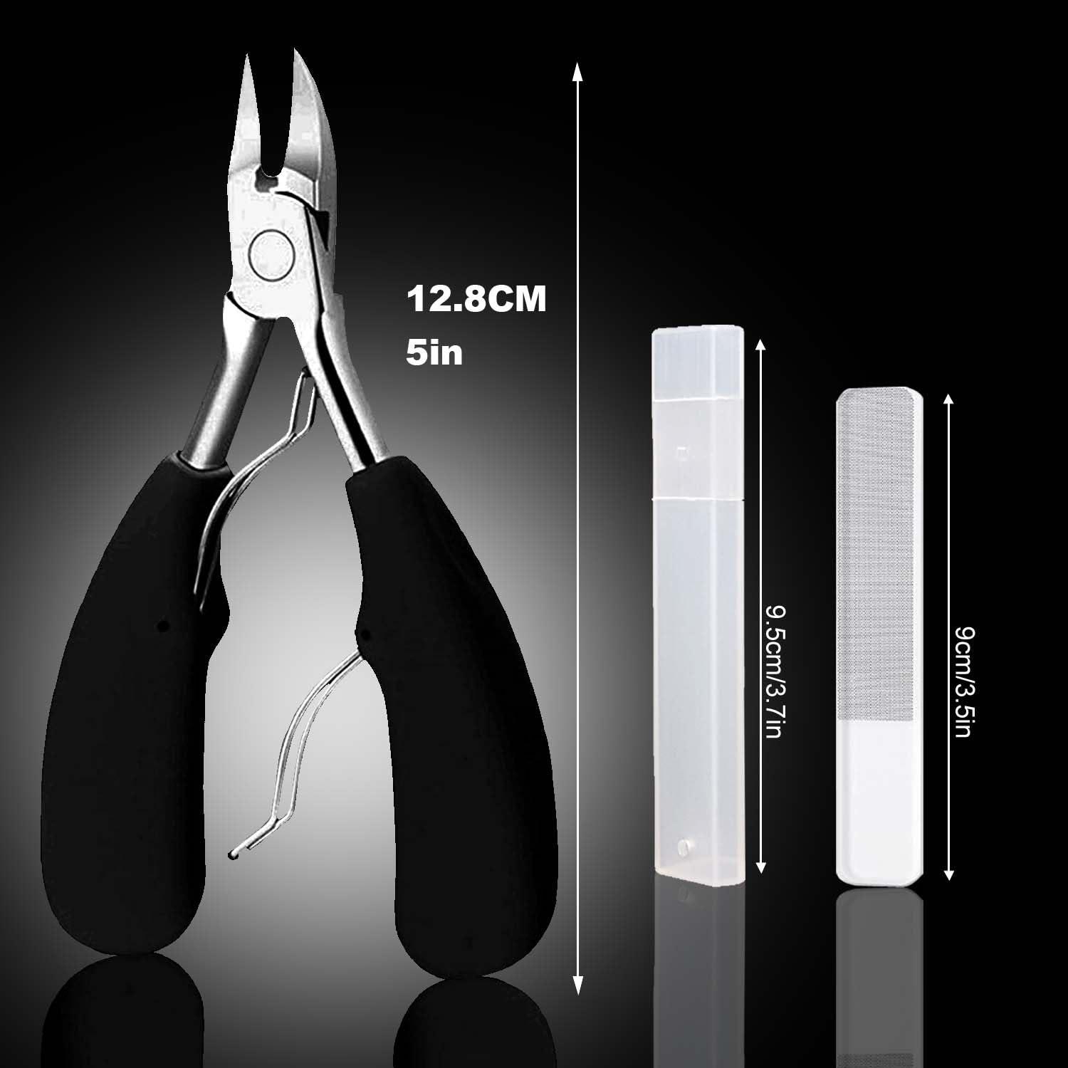 Geounzay Ingrown Toenail Pedicure Tool Kit, Nail File and Nail Lifter Pusher Double-Sided Nail Manicure Kit Stainless Steel Nail Care Treatment for Nail Correction Polish Pain Relief (11 Piece Set)