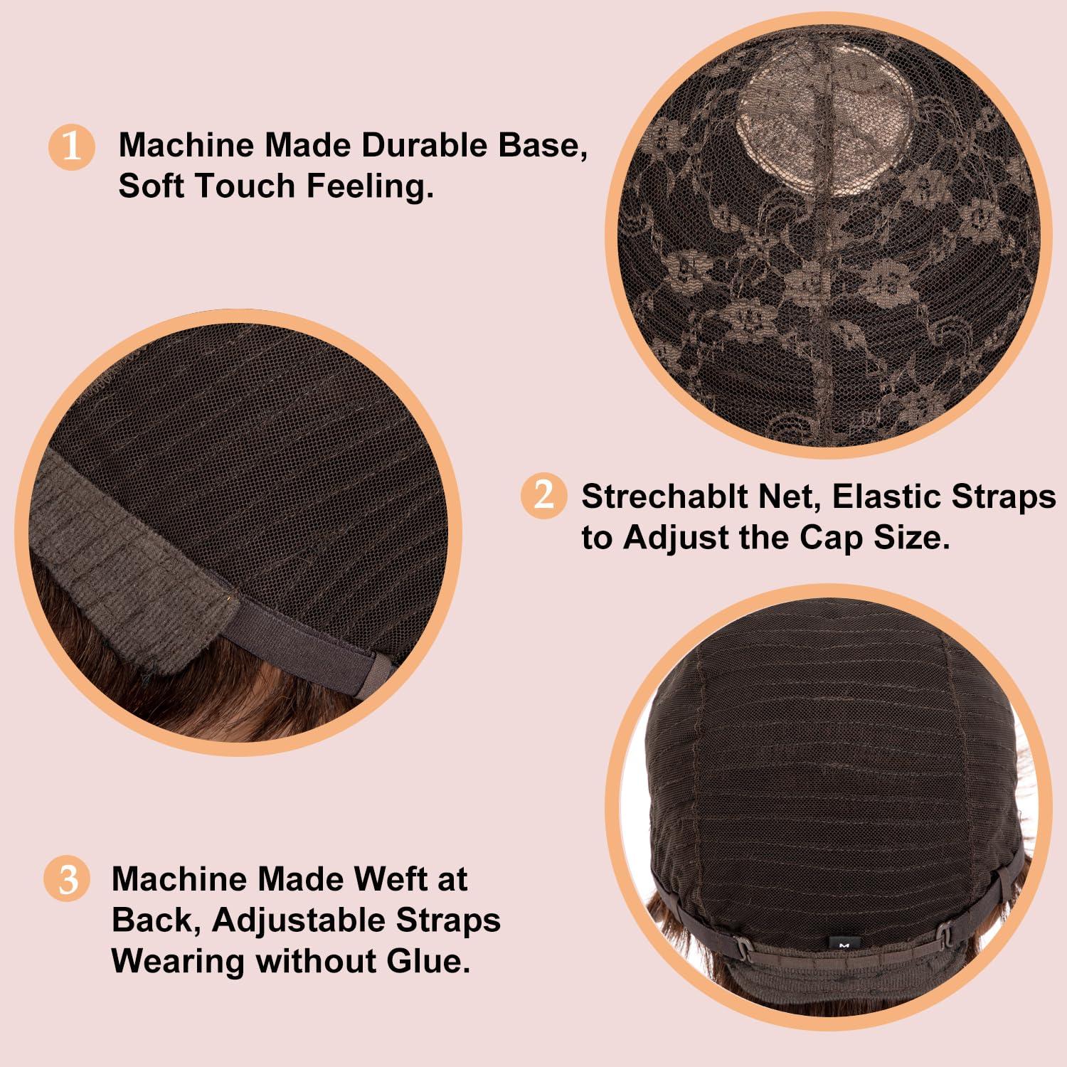 Lovenea Lovenea Human Hair Short Wigs for Black Women Straight Pixie Cut Short Human Hair Wigs with Scalp Top for Black Women Straight Hairstyles Layered Short Wig Pixie With Bangs (Pixie-Natural Black)