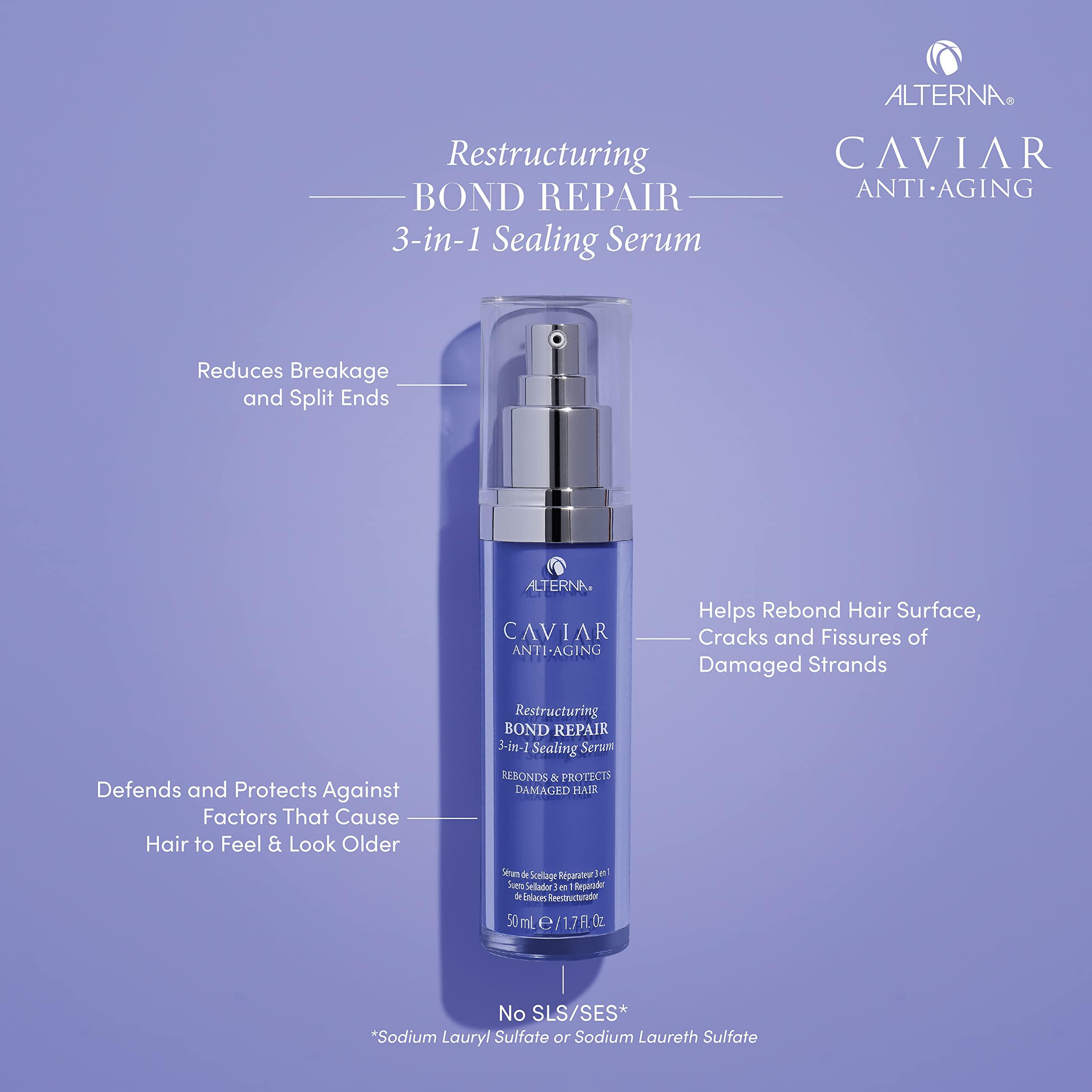 Alterna Haircare Alterna Caviar Anti-Aging Restructuring Bond Repair 3-in-1 Sealing Serum, Rebonds & Protects Damaged Hair,1.7 Fl Oz (Pack of 1)
