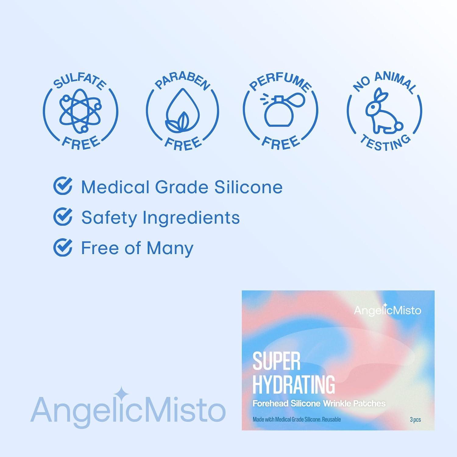 Dersie Dersie Silicone Forehead Wrinkle Patches: Reusable Silicone Anti Wrinkle Patches - Overnight Use for Best Results - 3 PCs