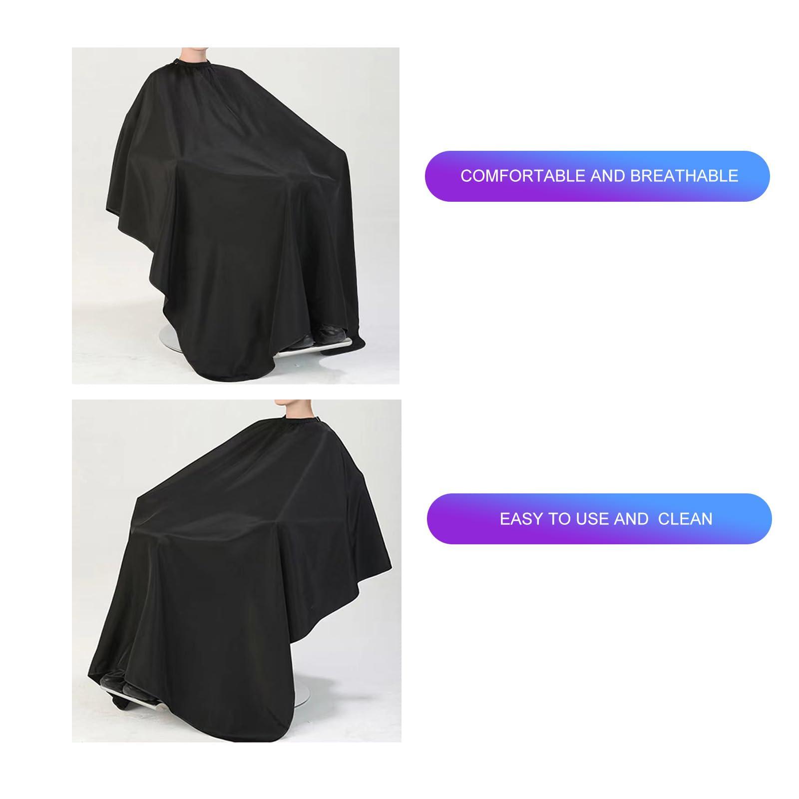 Nicoc Nicoc Professional Salon Barber Cape,Waterproof Polyester Hair Cutting Cape,Unisex,Black, Large Haircut Cape