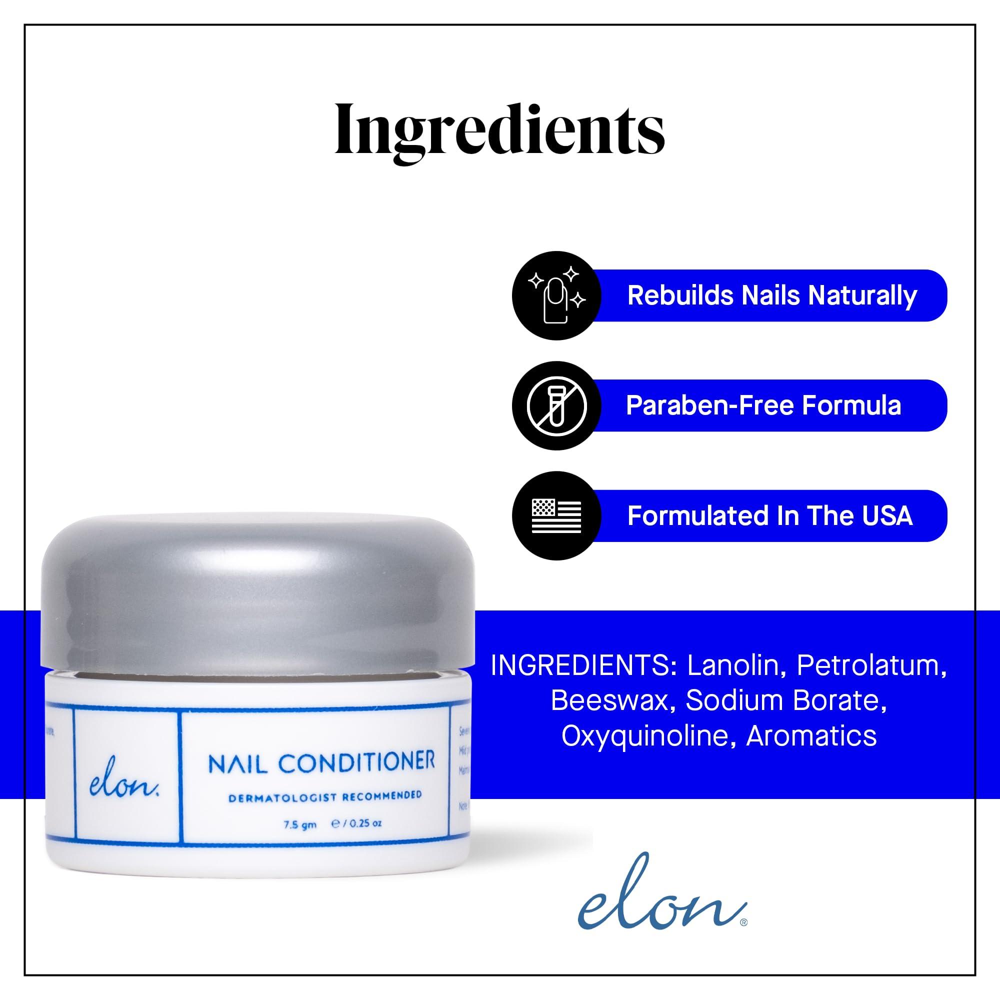 Elon Elon Lanolin-Rich Nail Conditioner, Strengthens Nails & Protects Cuticles, Recommended by Dermatologists & Podiatrists (7.5 g.)
