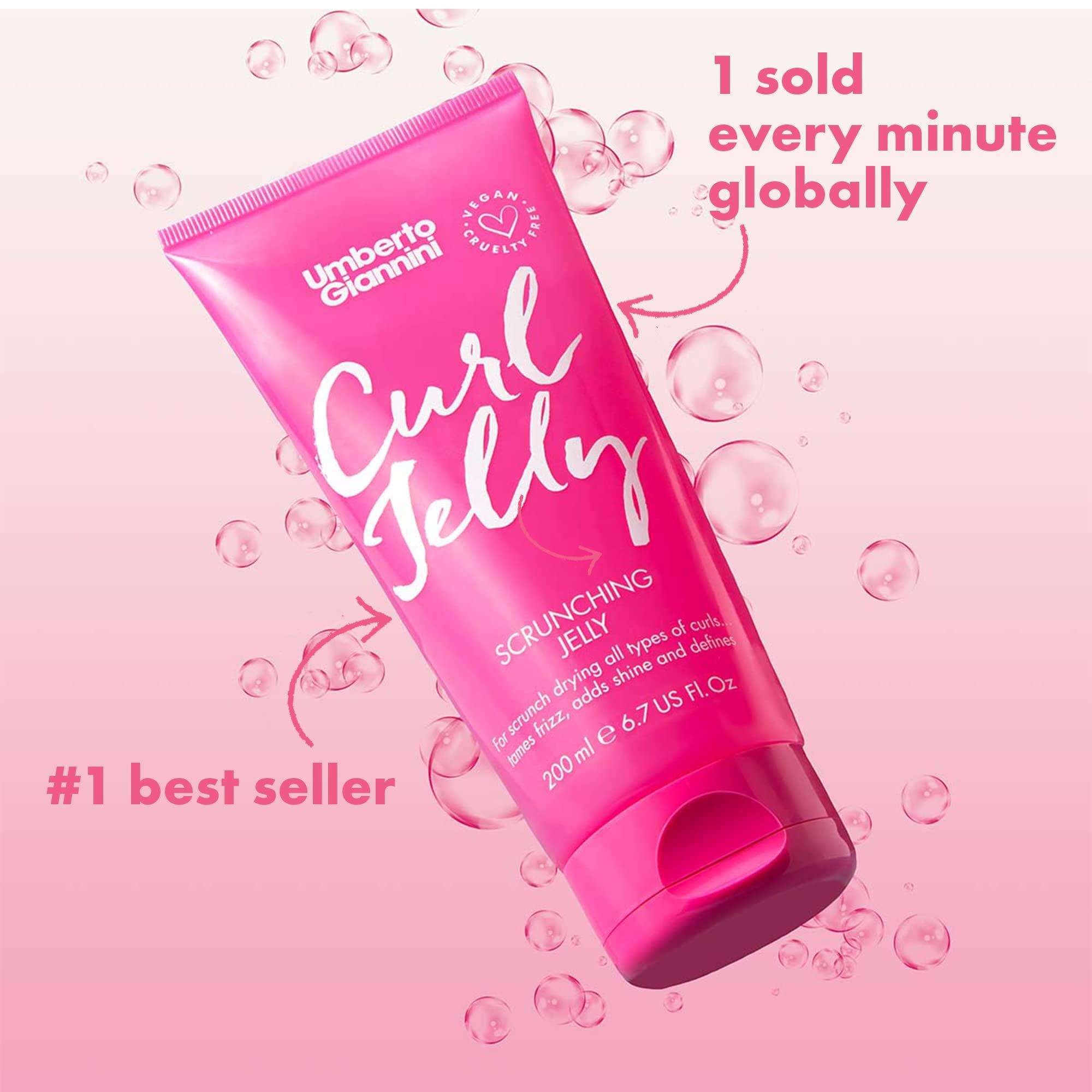 Umberto Giannini Umberto Giannini Curl Jelly & Foam Mousse Duo - Vegan & Cruelty-Free Styling Gel and Mousse for Defrizzing Curly or Wavy Hair