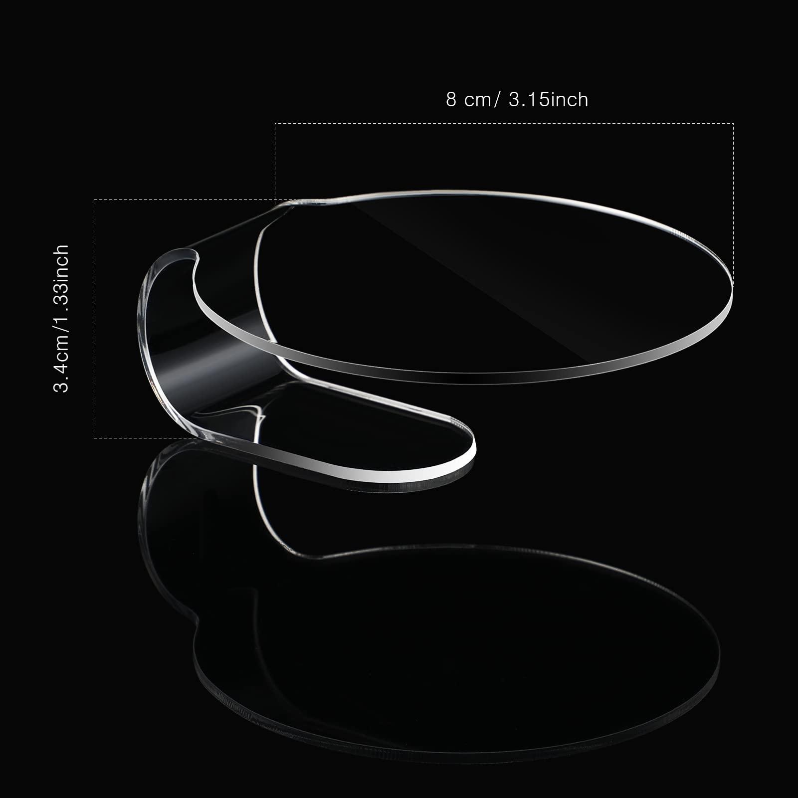 Chinco 2 Pieces Makeup Mixing Palette Handheld Makeup Mixing Tray Acrylic Foundation Clear Palette Eyeshadow Hand Cosmetic Foundation Dish for Blending