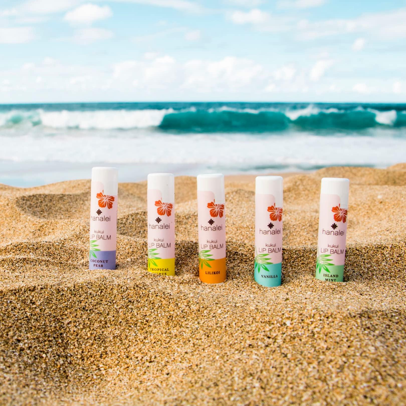 Hanalei Hanalei Tropical Citrus Lip Balm & Moisturizer Natural Kukui Oil & Beeswax for Hydrated, Soothed, Soft Lips Heals Dry, Chapped, Cracked Skin Long-Lasting Travel-Friendly Lip Care Tropical