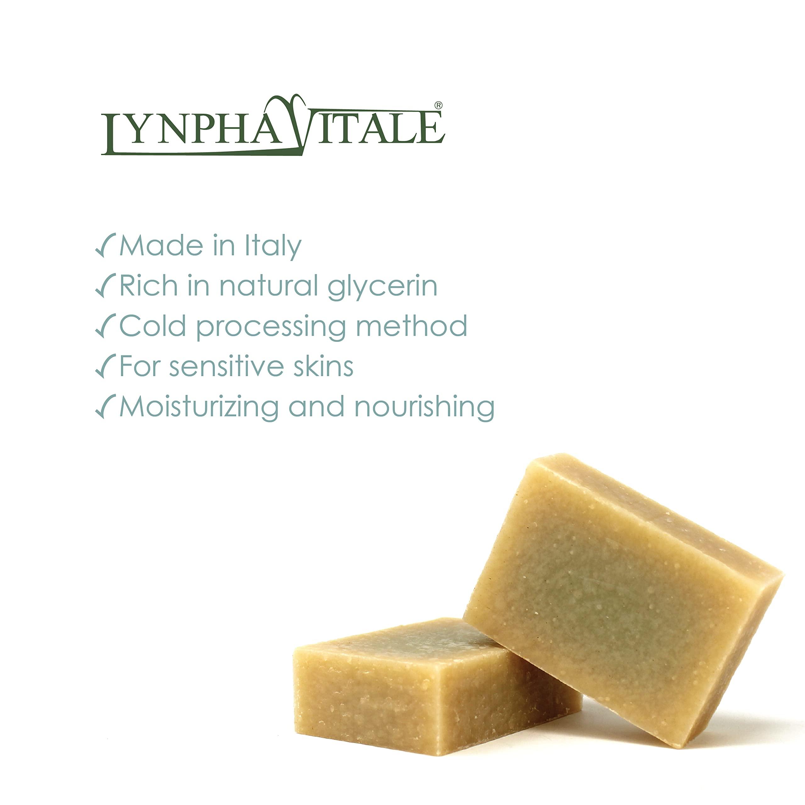 LYNPHA VITALE LYNPHA VITALE Sulfur Soap Bar - 100% Handmade Natural Bar Soap with Coconut Oil - Sulphur Soap ideal to Nourish and Heal Oily Skins - 3,5 oz - 3 Soaps Pack