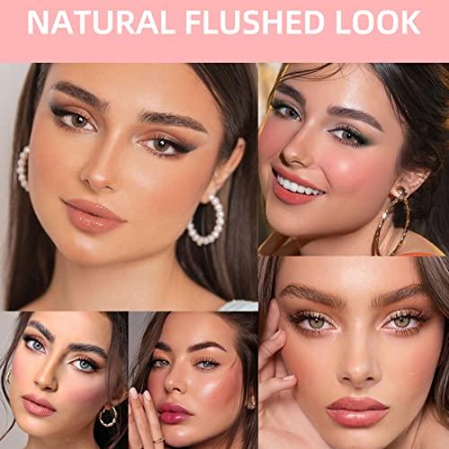 KQueenest Red Liquid Blush for Cheeks,KQueenest Soft Cream Blush,Matte Effect Natural Blush Tint with Dewy Finish Long-Wearing Cheek Tint Blendable Blush Oil for Face Makeup(Sweat Bean)