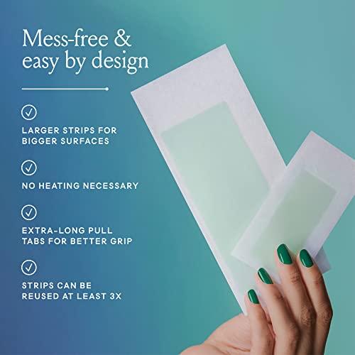 Billie Billie Wax Kit - Body & Underarm - Easy & Convenient - No Heat - Made With Aloe & Avocado Oil - Vegan Soft-Gel - 36 wax strips - 6 post-wax serum wipes