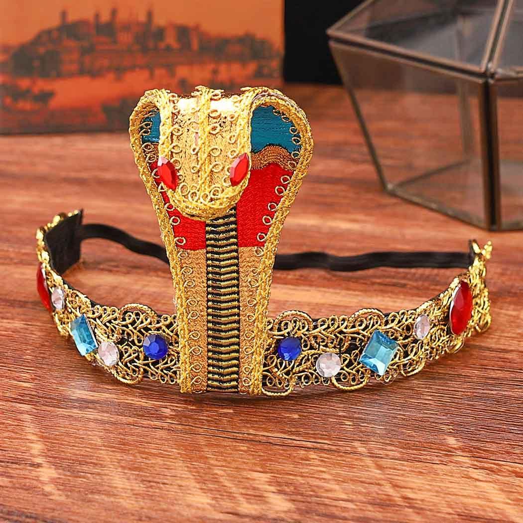 CAKURE CAKURE Egyptian Cleopatra Headband Snke Headpiece Egyptian Costume Headdress Cosplay Halloween Hair Accessories for Women and Girls
