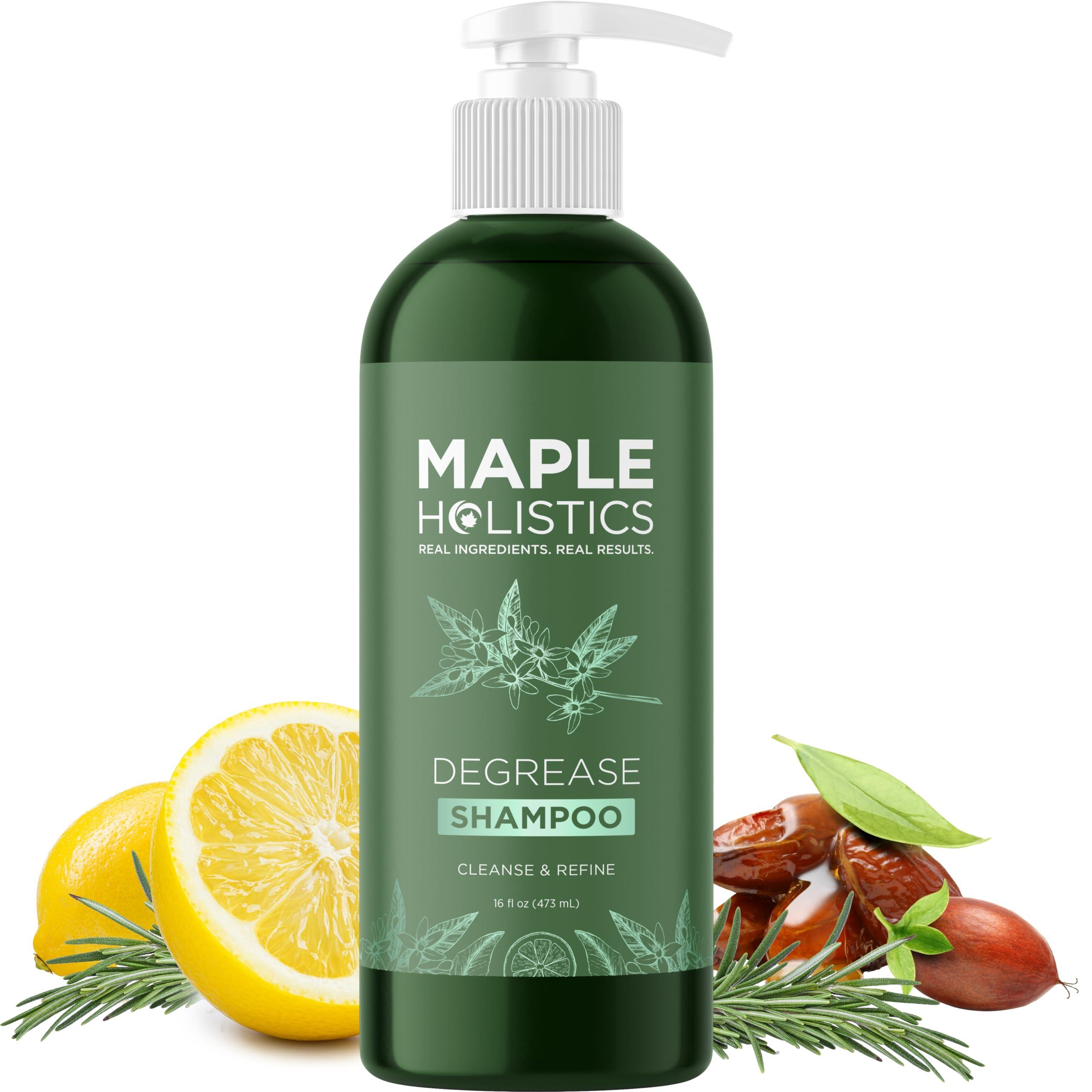 Maple Holistics Clarifying Shampoo for Oily Hair and Scalp - Deep Cleansing Shampoo Build Up Remover with Rosemary Oil - Degrease Shampoo for Greasy Hair & Scalp - Vegan Color Safe Sulfate & Paraben Free (16 Fl Oz)