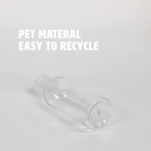 Palm Safe 50ml Plastic Travel Bottles with Flip Cap - 10 Pack