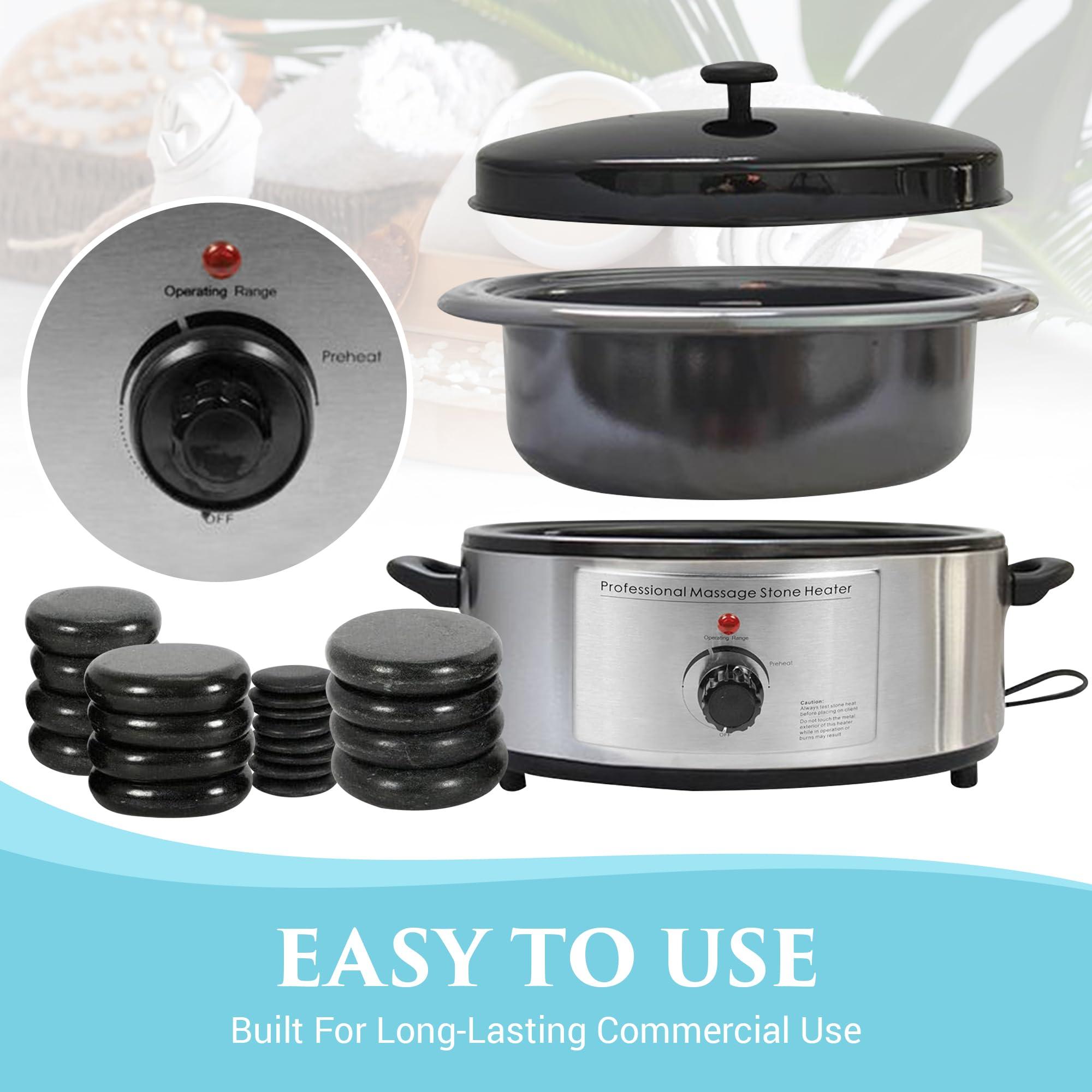 NRG NRG Professional Hot Stone Warmer for Massage Therapy, 6 Quart - Hot Stone Heater Hot Stones Warmer Massage Stone Heater Massage Stone Warmer Massage Accessories - Adjustable Temperature Control