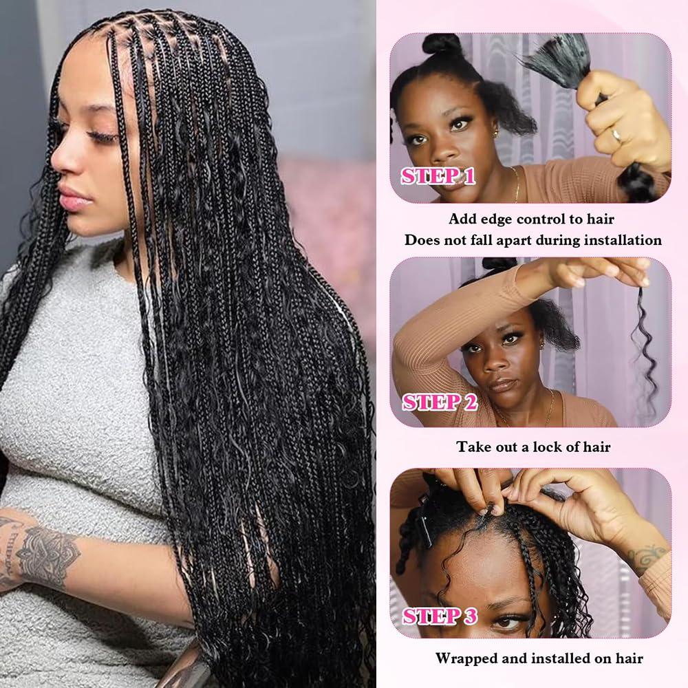 FDX FDX Human Braiding Hair for Boho Braids 18 Inch Deep Wave Bulk Human Hair for Braiding 2 Bundles Bohemian Boho Hair for Braiding 100% Brazilian Curly Wet and Wavy Human Braiding Hair 1B Black