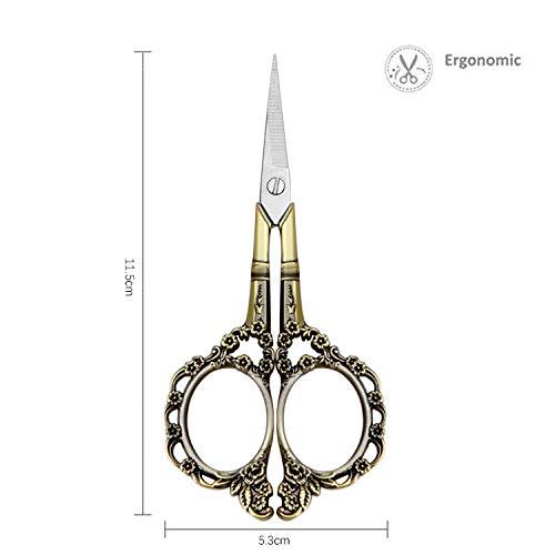 EBANKU Professional Manicure Scissors, EBANKU Vintage Stainless Steel Cuticle Precision Beauty Grooming for Nail, Facial Hair, Eyebrow, Eyelash, Nose Hair (Bronze)