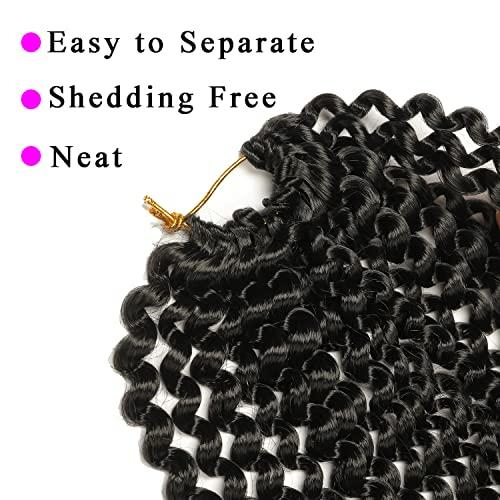 Re4U Hair Re4U Hair Short Passion Twist 12 Inch, 6 Packs Water Wave Crochet For Black Women, Soft Twists Braiding Butterfly Locs Braids, Bohemian Curly Extensions (1B#,6 Packs)