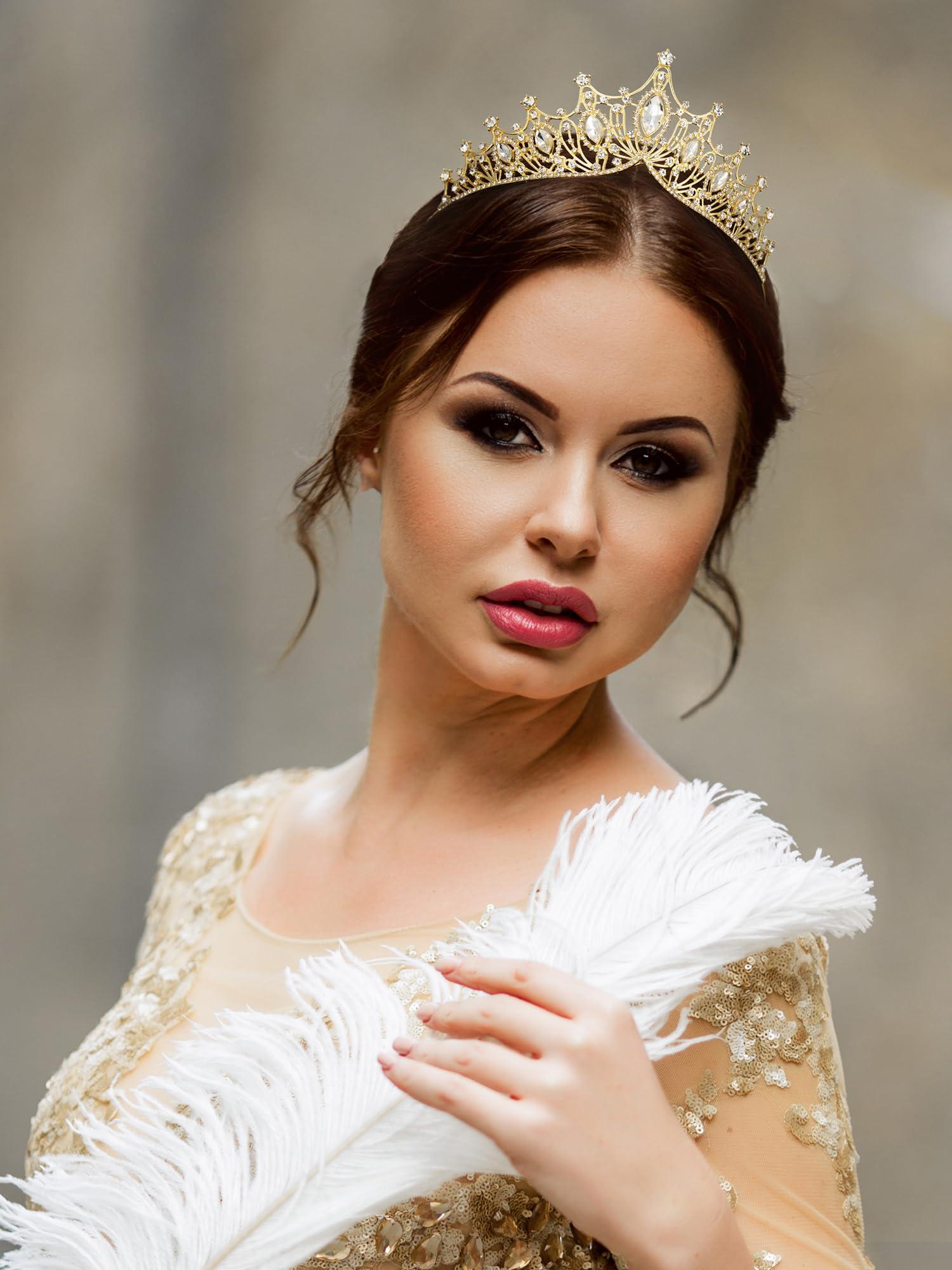 SWEETV SWEETV Vintage Tiaras and Crowns for Women Queen Crown Costume Headpiece for Halloween Quinceanera Pageant Prom