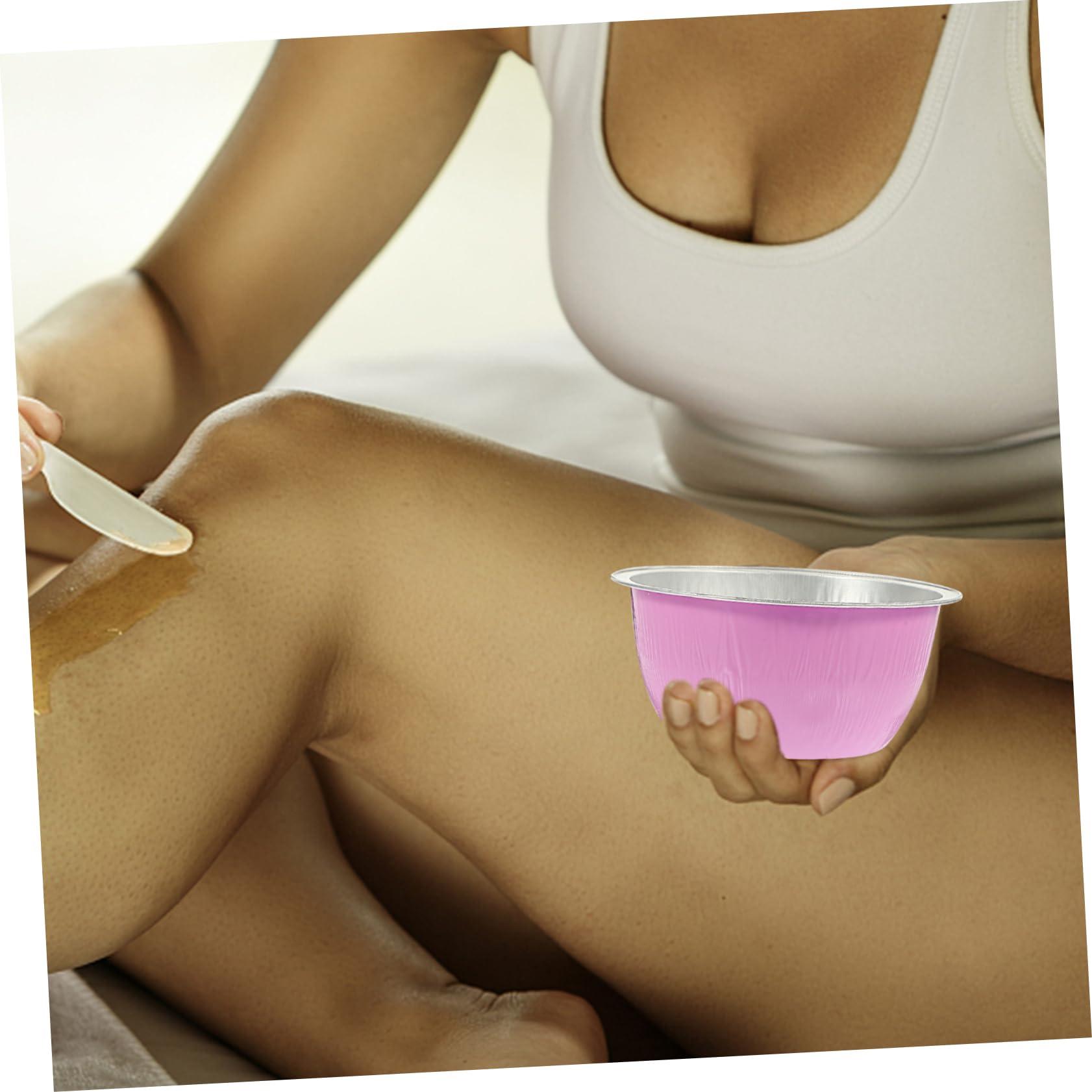 Angoily Angoily 10pcs Wax Melting Bowl Non- Stick Wax Bowl Chocolate Melting Pot Pan Cupcake Pie Aluminum Melting Bowl Liners Chaffing Dish Warmers Bowls Melter Heater Wax Pot Aluminum Foil Pink