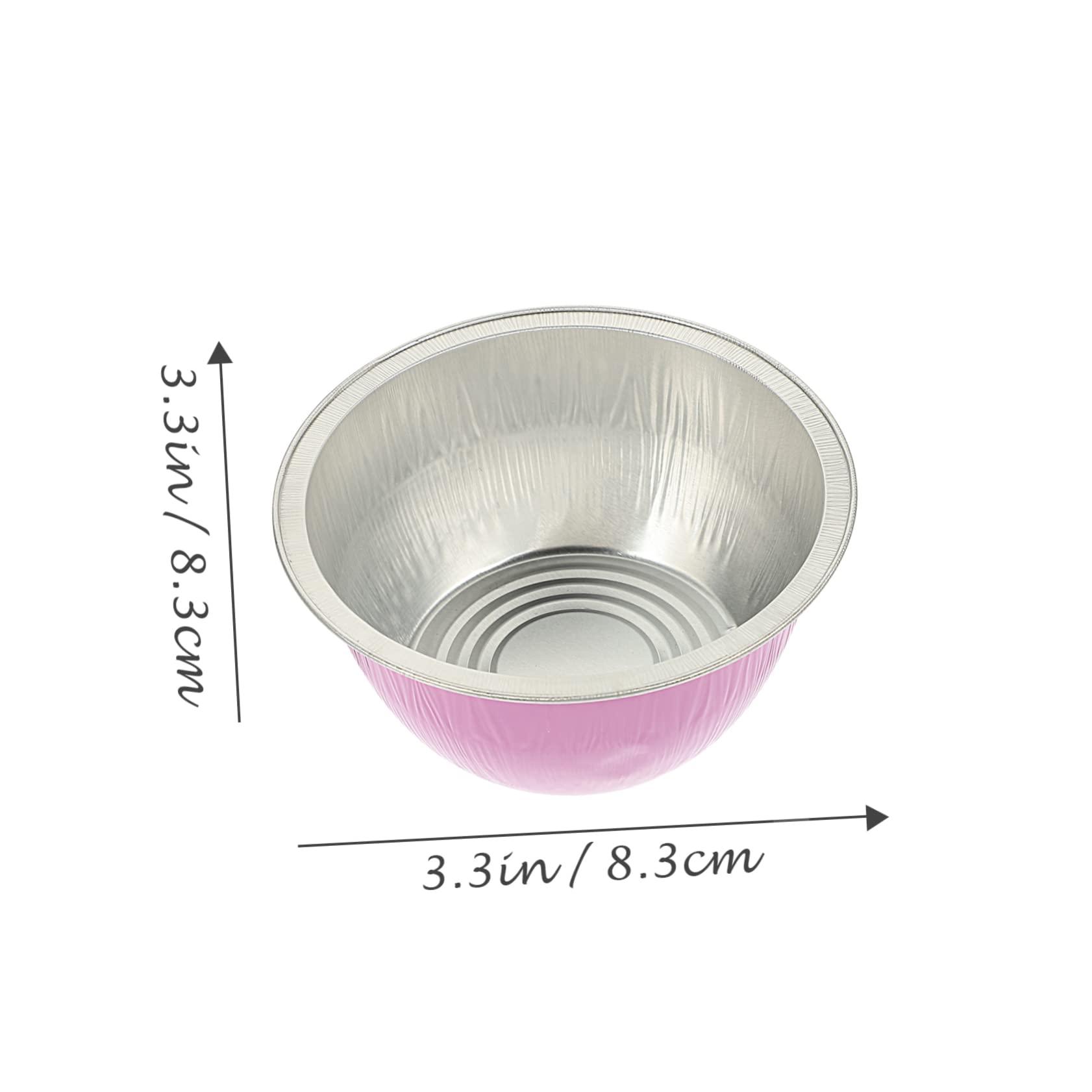 Angoily Angoily 10pcs Wax Melting Bowl Non- Stick Wax Bowl Chocolate Melting Pot Pan Cupcake Pie Aluminum Melting Bowl Liners Chaffing Dish Warmers Bowls Melter Heater Wax Pot Aluminum Foil Pink