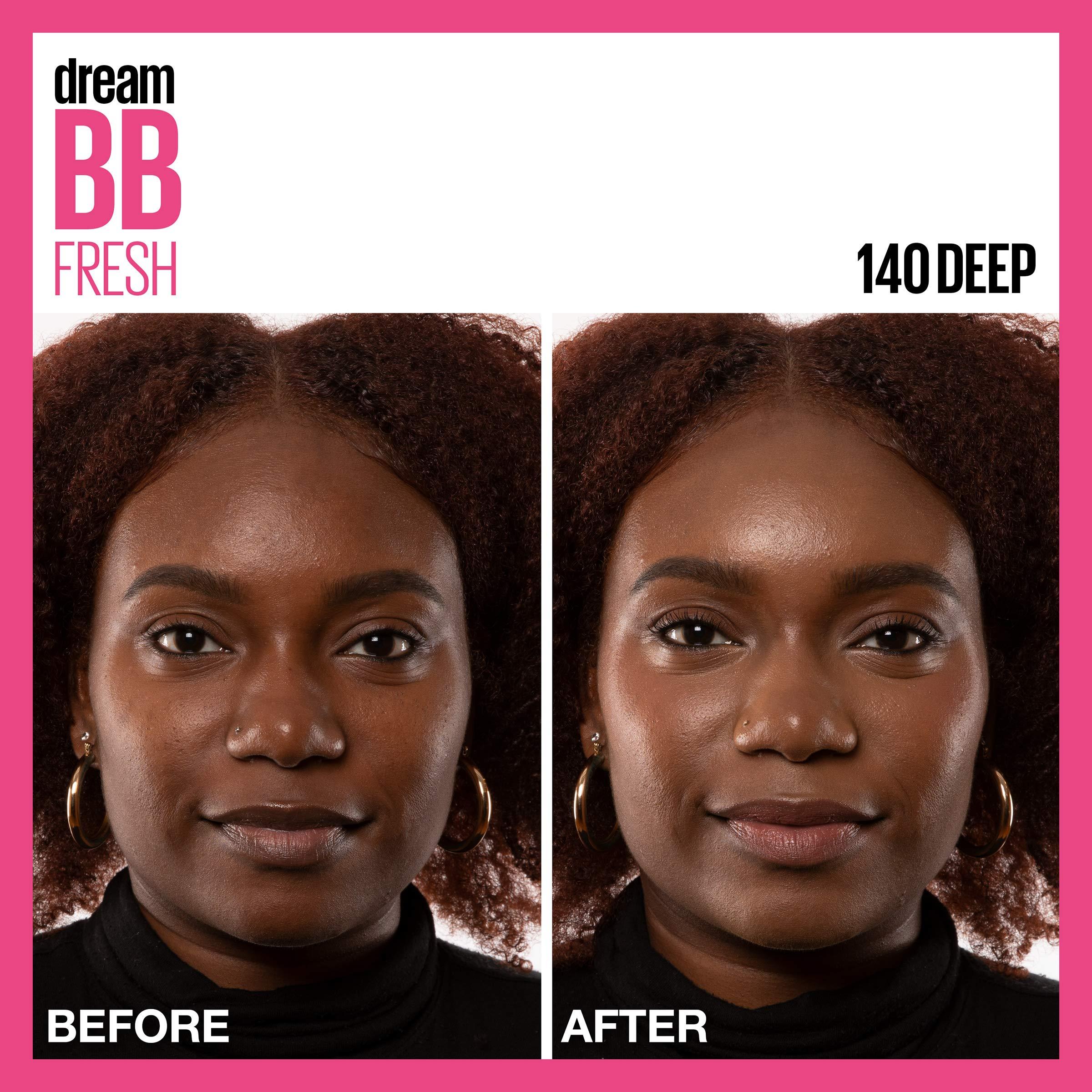 MAYBELLINE Maybelline Dream Fresh Skin Hydrating BB Cream, 8-in-1 Skin Perfecting Beauty Balm With Broad Spectrum Spf 30, Sheer Tint Coverage, Oil-Free, Deep, 1 Fl Oz