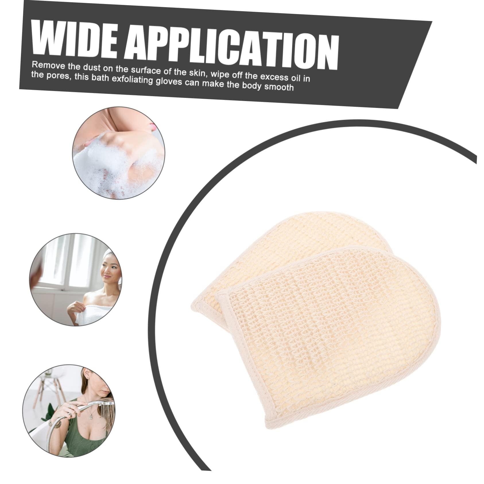 Healeved Healeved Exfoliating Glove and Back Scrub Bath Gloves Exfoliating Shower Gloves for Women Men Made of Cotton Linen