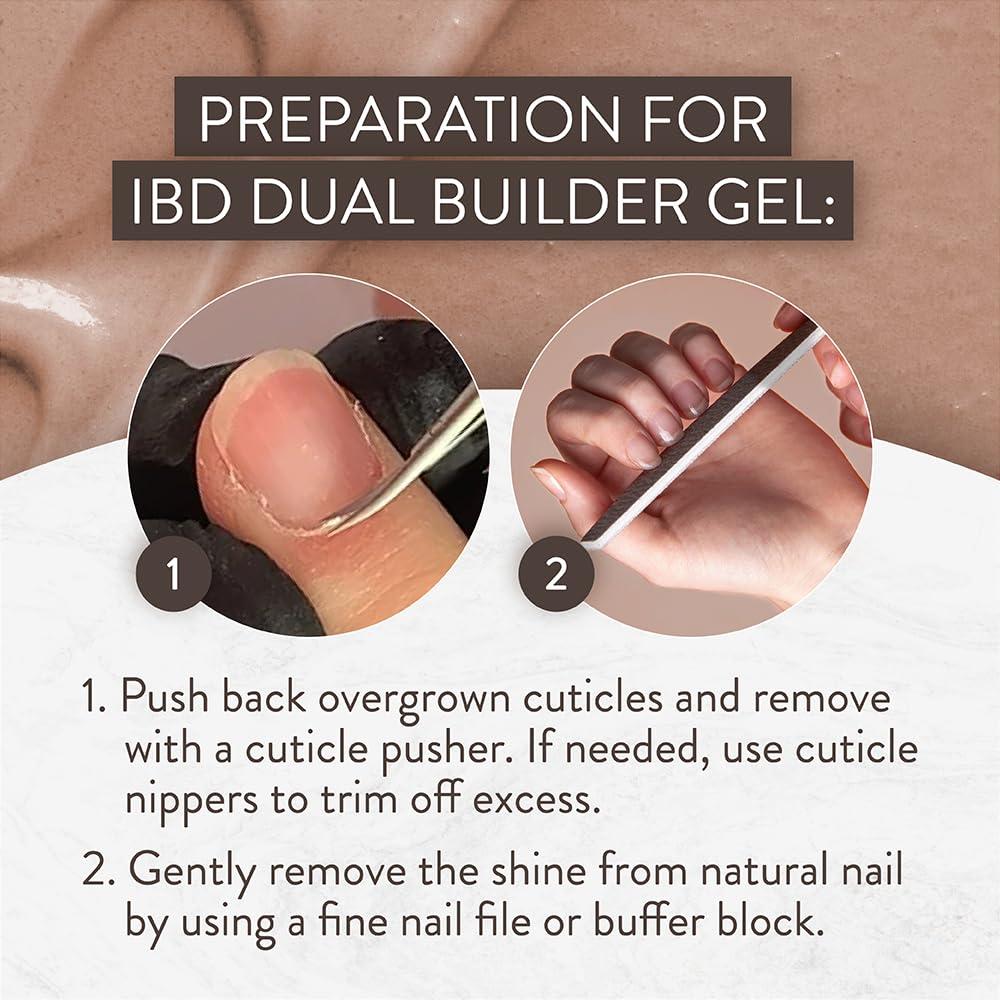 IBD ibd Dual Builder Gel in Barely Nude, Soft Gel/Adhesive, Easy Soak Off, 0.5 oz