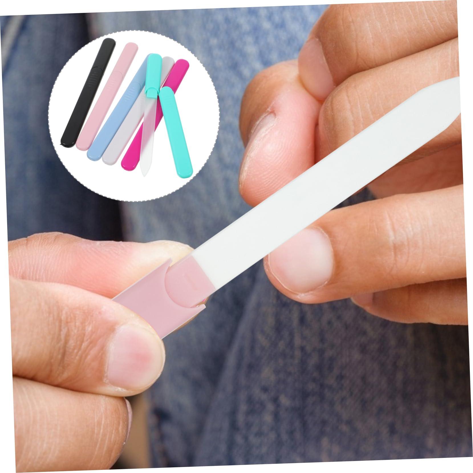 ASAKKURA ASAKKURA 6pcs Glass Nail File Manicure Tool Manicure Nail Files Nail File for Fingernail Nail Trimming Files Portable Nail Files Travel Nail Files Small Nail Files Pedicure Tool Nano Glass
