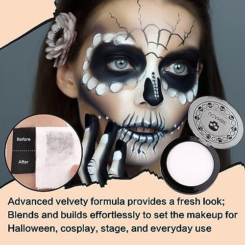 UCANBE UCANBE White Pressed Setting Powder for Special Effects & Halloween Makeup, Translucent Matte Finishing Powder, Baking White Face Powder for Long Lasting Coverage, Portable Compact