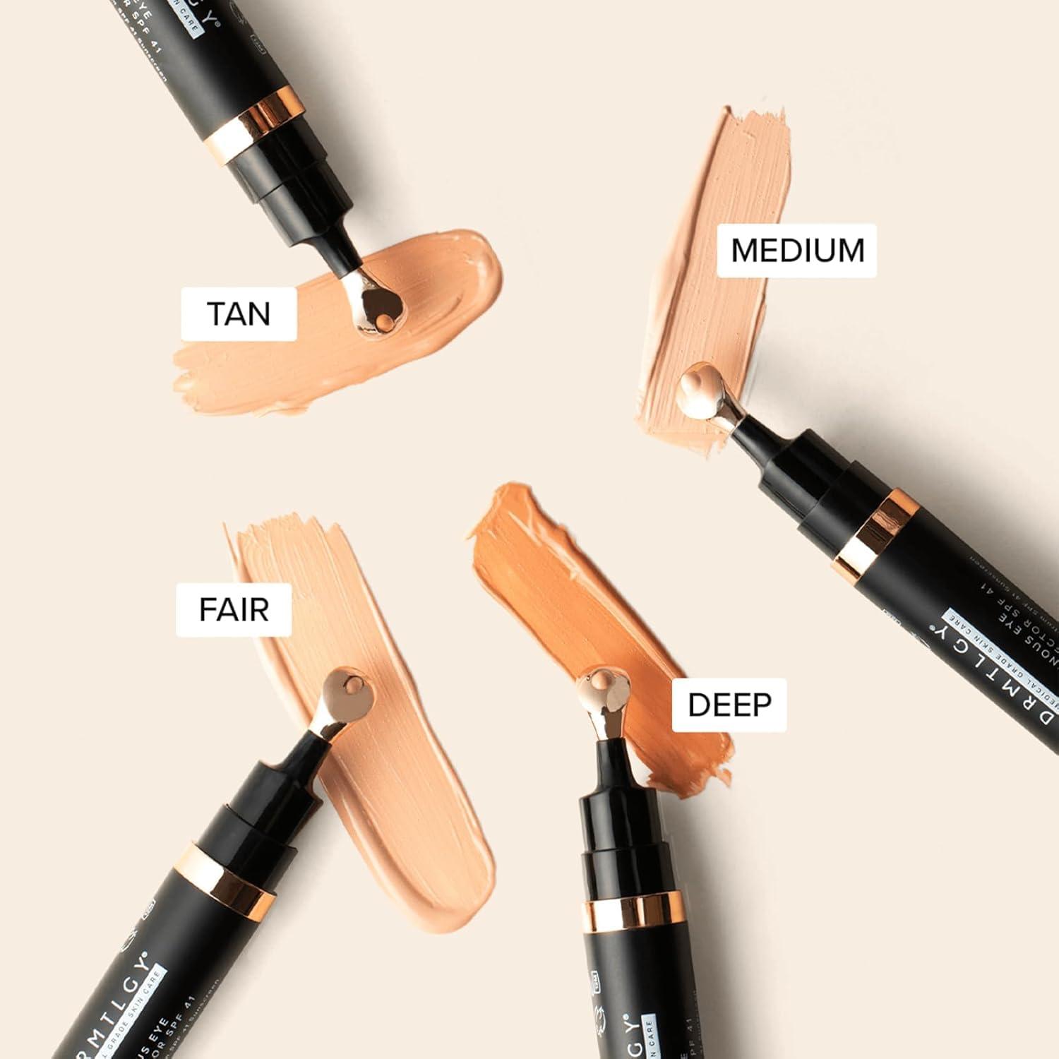 DRMTLGY DRMTLGY Luminous Eye Corrector SPF 41, Under Eye Color Corrector for Dark Circles, Anti-Aging Tinted Eye Cream, Hydrating Eye Serum with Peach Undertone FSA/HSA Eligible, Medium