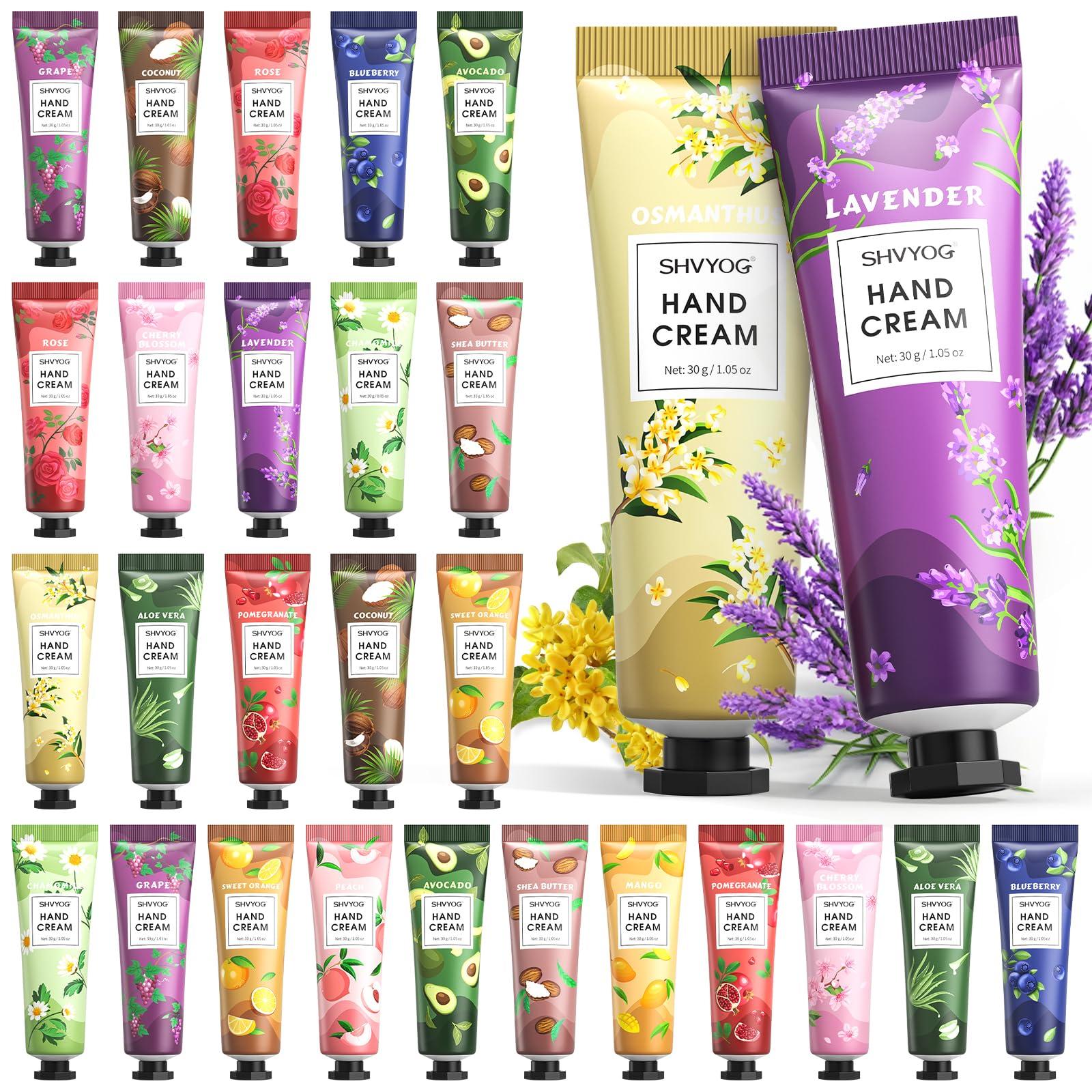 SHVYOG SHVYOG 28PCS Hand Cream Gift Set, Christmas Gifts Stocking Stuffers for Women, Bridesmaid Gifts Travel Size Hand Lotion for Dry Cracked Hands, Mini Hand Lotion Bulk, 28 x 30ml