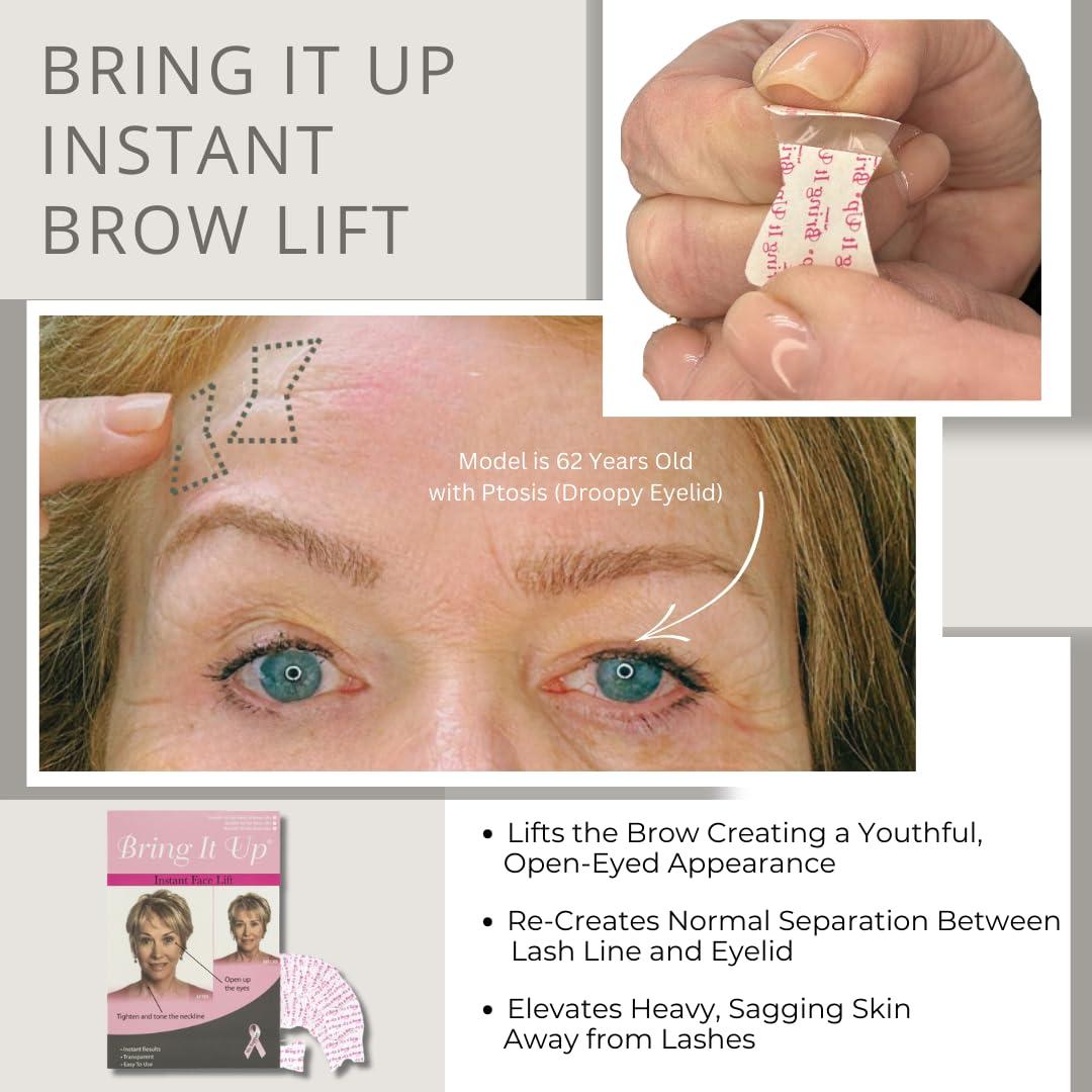 Bring It Up Bring It Up Instant Face Lift Tape Kit: 30-Day Supply, Transparent Neck & Eyebrow Lift Strips, Anti-Wrinkle Stickers, Face Tape Instantly Lifts Sagging Skin Around Face, Hides Double Chin-Made in USA