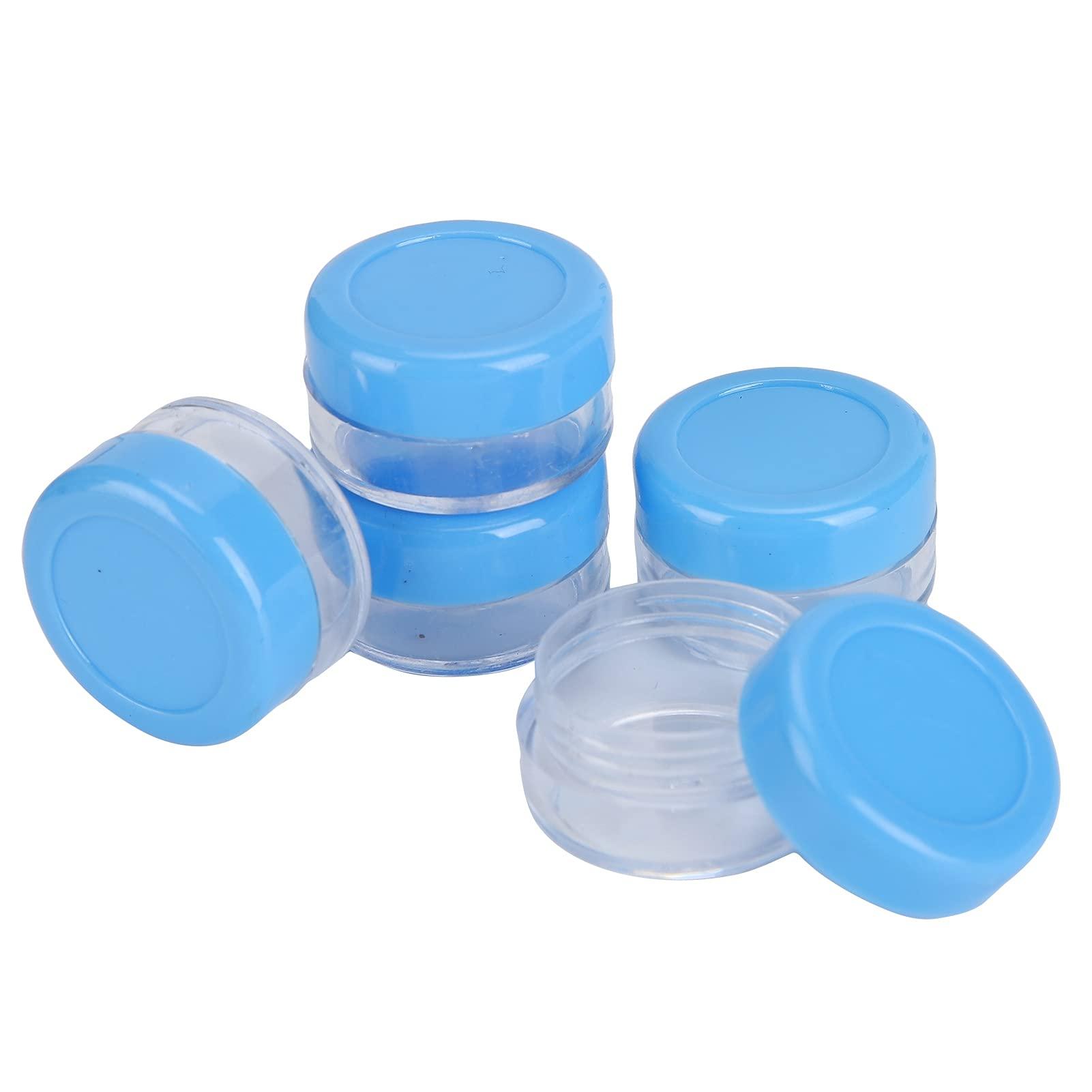 VINGVO Small Plastic Containers, Sample Containers 25pcs Plastic Empty Cream Container, Compact Round Small Cosmetic Jar, Portable Powder Bottle Lotion Container with Good Heat