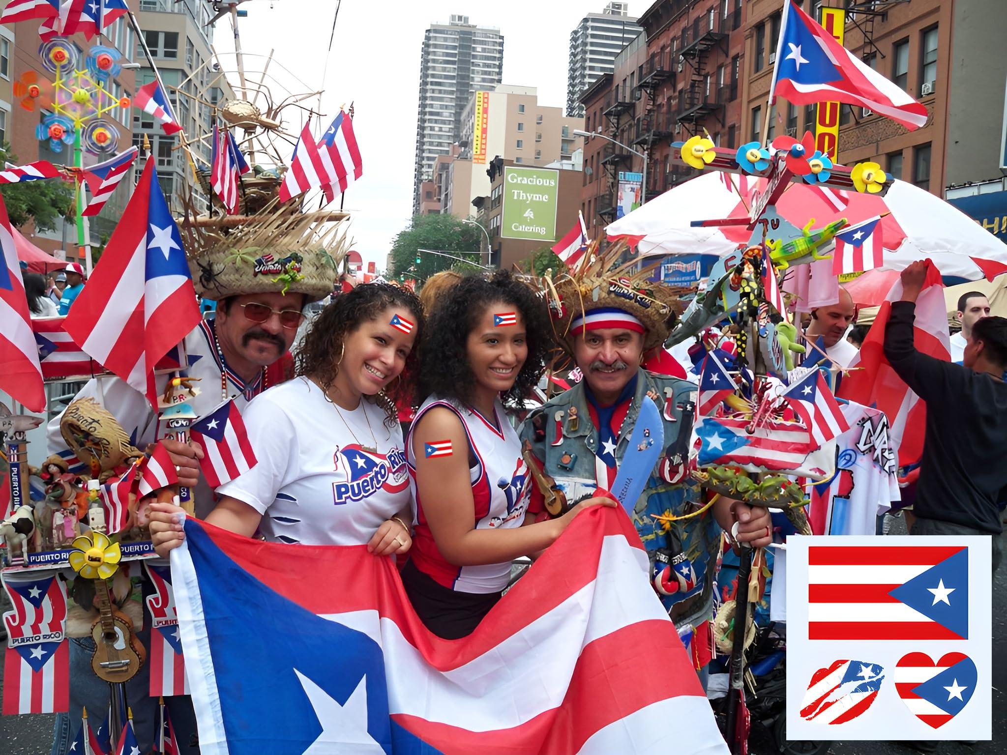 Y&C TENCOB Y&C TENCOB Puerto Rican Flag Tattoos,25 Sheets Puerto Rico Flag Temporary Face Tattoos Stickers,75 Pcs Waterproof Sweat National Flag Tattoos For Men Women Kids(Puerto Rico)