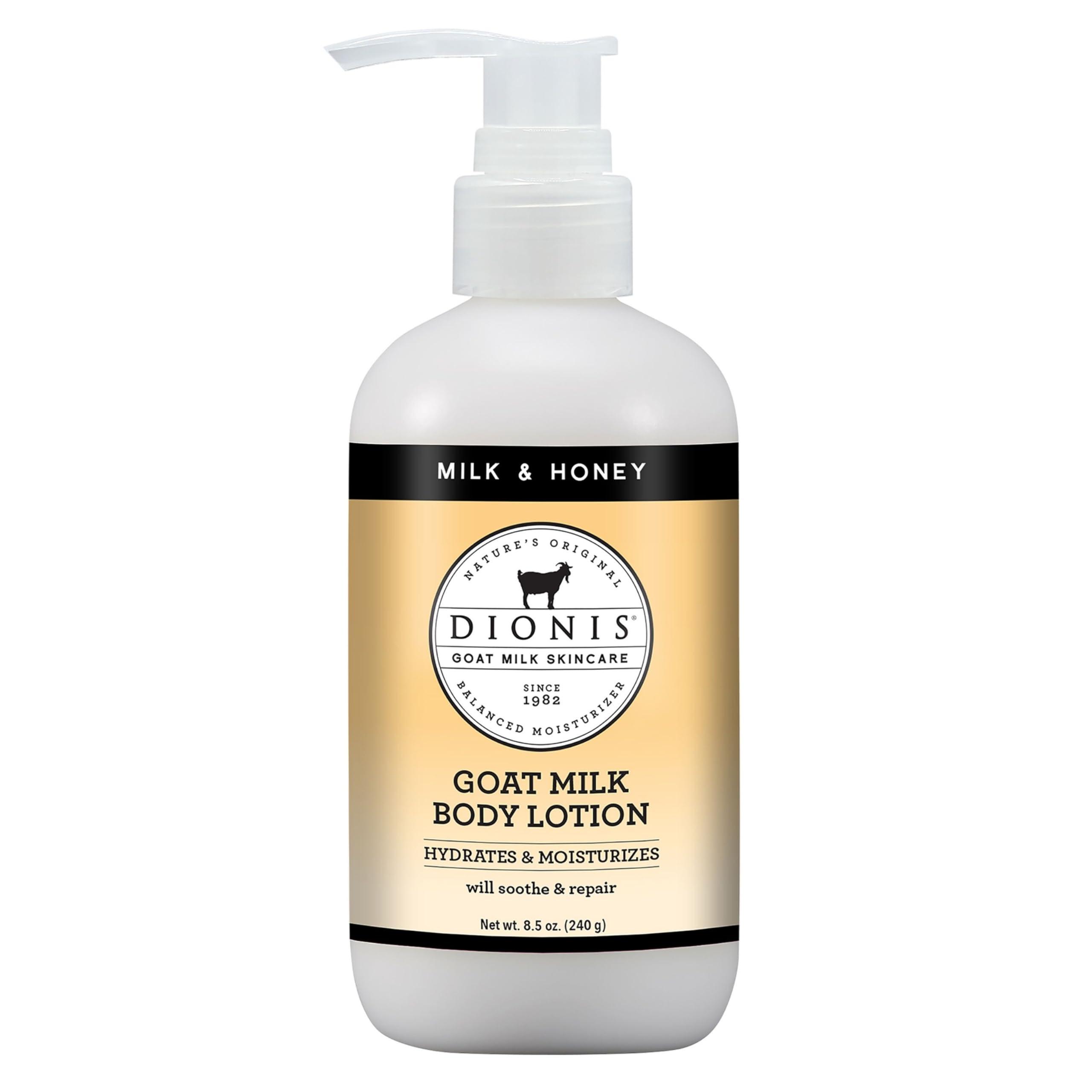 Dionis Dionis Goat Milk Hydrating Skincare Cream, Rich & Creamy Daily Moisturizing Milk & Honey Scented Body Lotion For Dry Skin, Made in the USA, Cruelty-Free & Paraben-Free, 8.5 oz Bottle