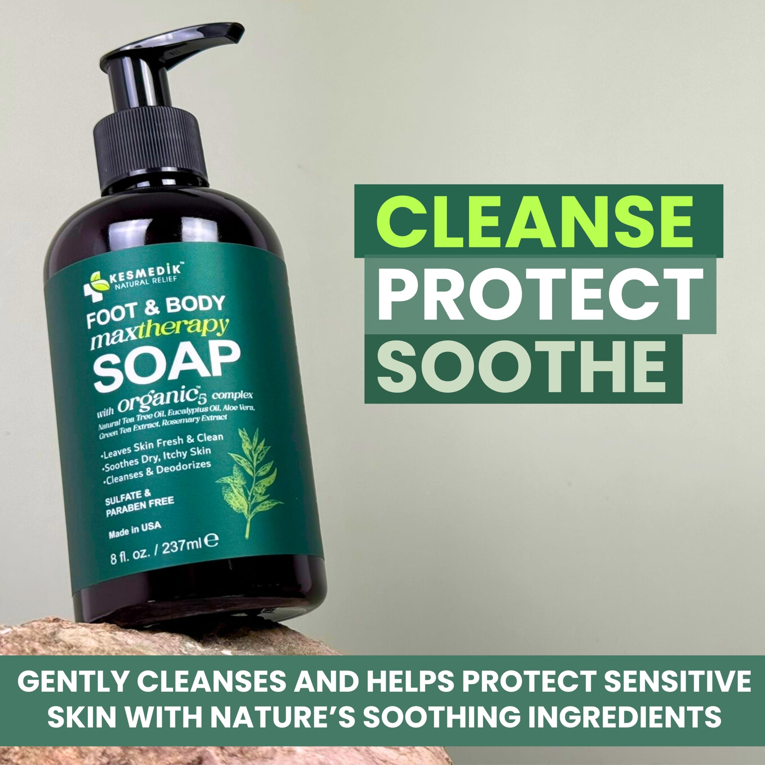 KESMEDIK KESMEDIK Tea Tree Soap | Antifungal Foot & Body Wash for Deep Cleansing & Body Odor, Athletes Foot, Ringworm, Jock Itch, and Smelly Feet (1-Pack)